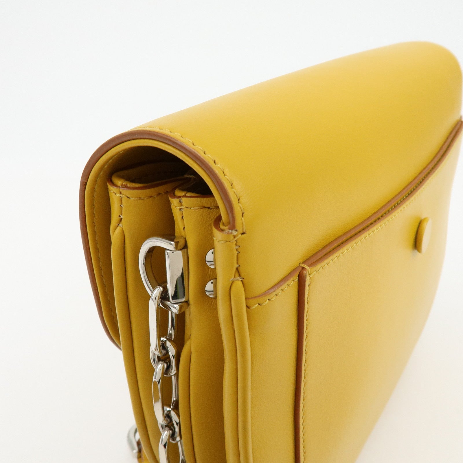 TOD'S Double T Tassel Leather Shoulder Bag Crossbody Bag Yellow