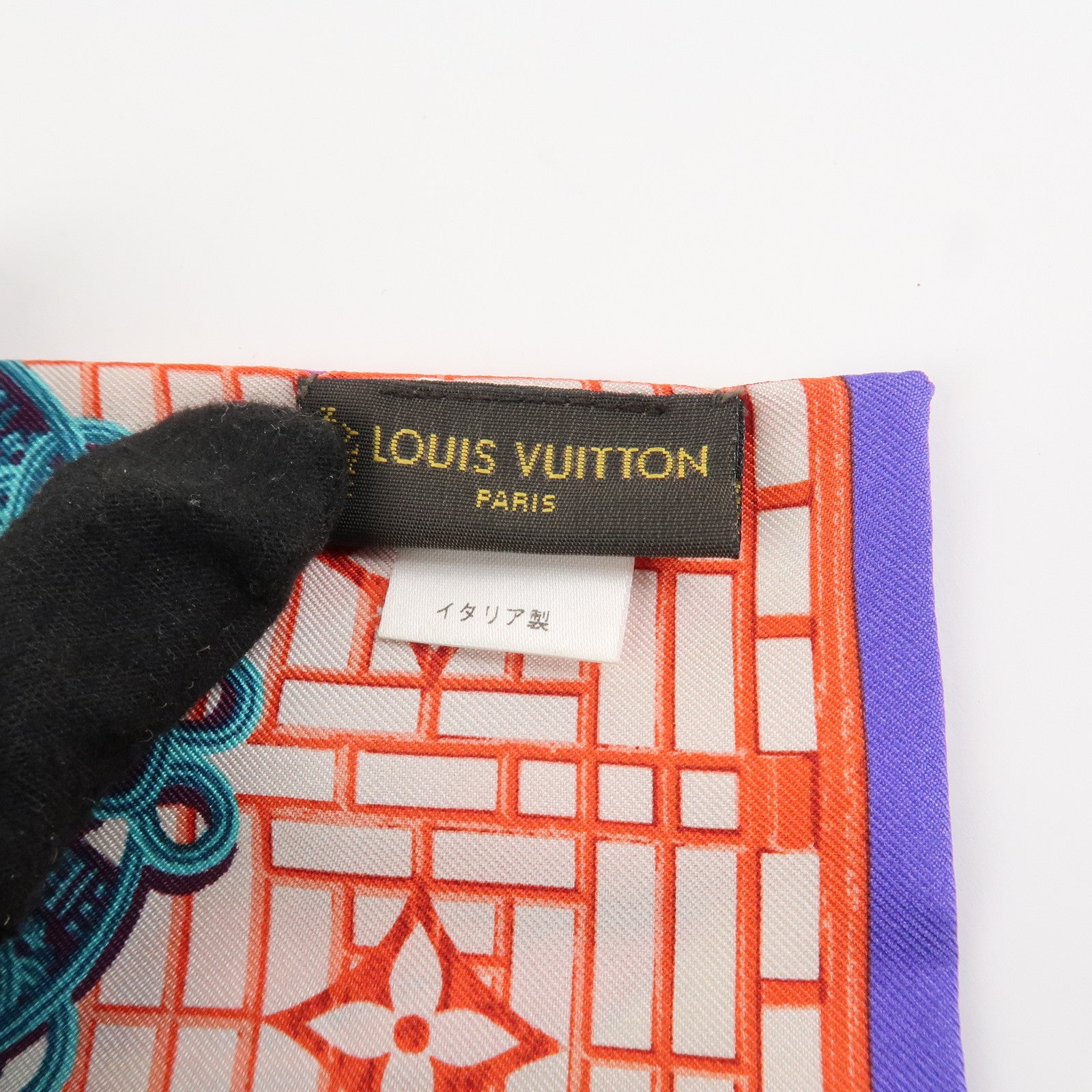 Louis Vuitton 100% Silk Bandeau Multicolor Purple Scarf Used