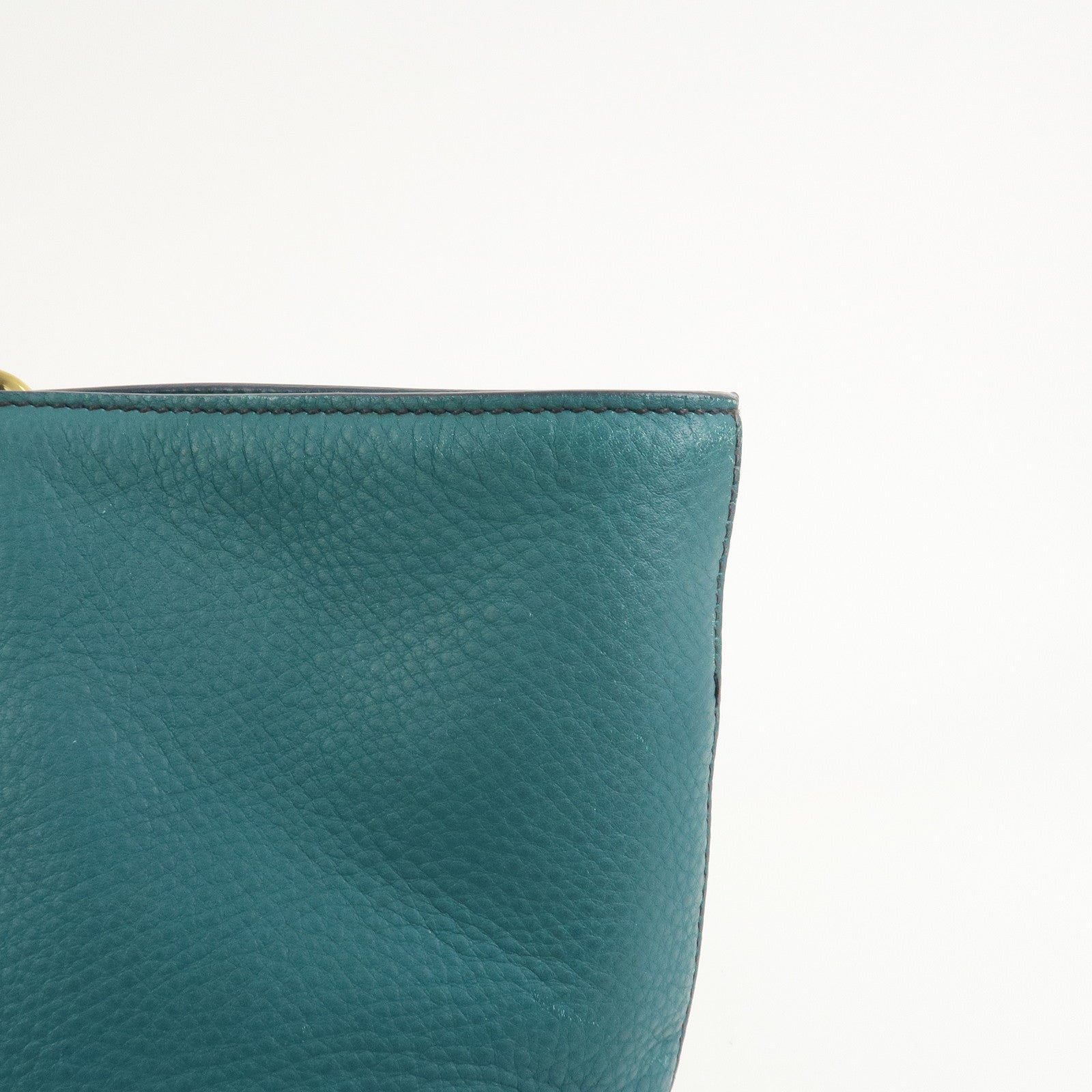MIU MIU Logo Leather 2Way Bag Hand Bag Shoulder Bag Blue RR1905