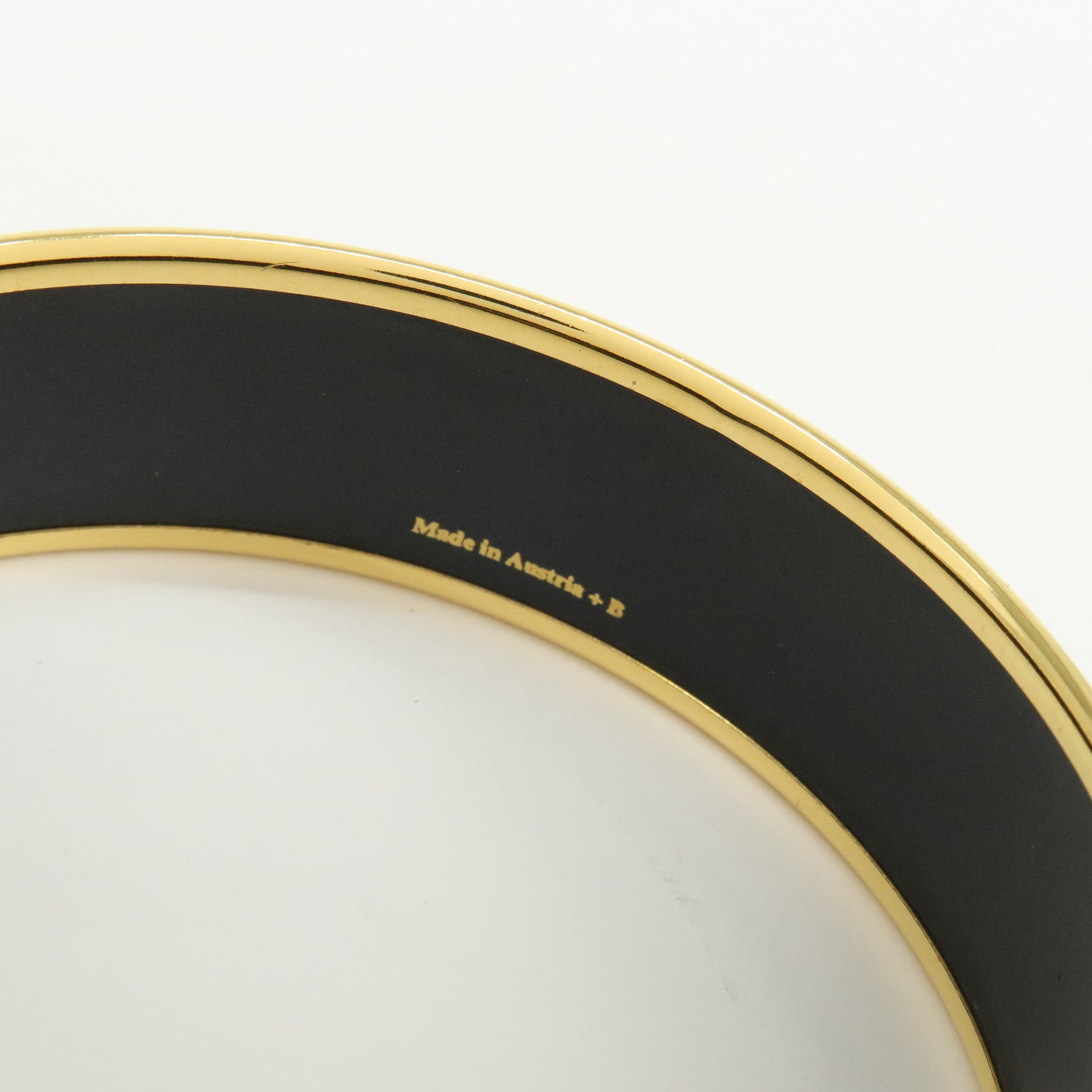 HERMES Email GM Bangle Gold Plated Bracelet Red