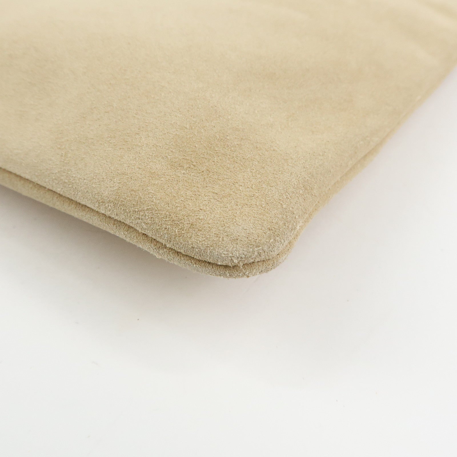 LOEWE Anagram Suede Leather Tote Bag Hand Bag Beige White