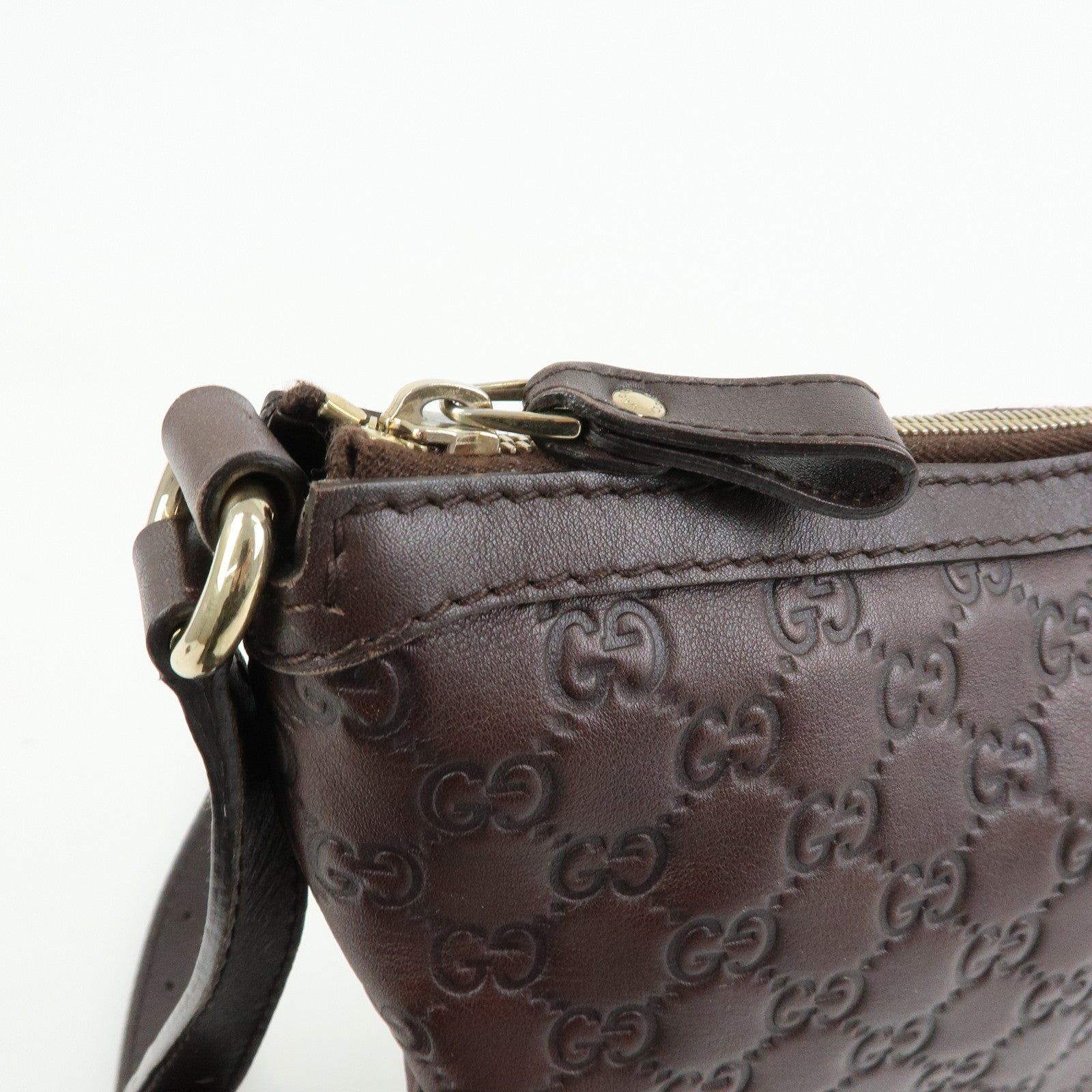 GUCCI Lovely Heart Guccissima Leather Shoulder Bag Brown 257072