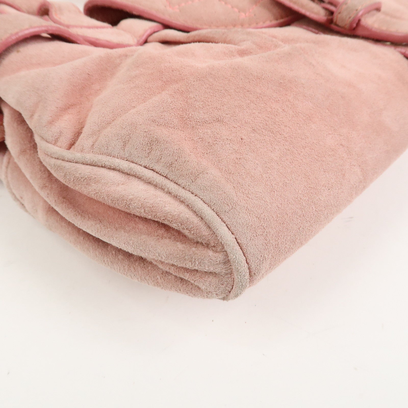 LOEWE Anagram Suede Shoulder Bag Hand Bag Pink