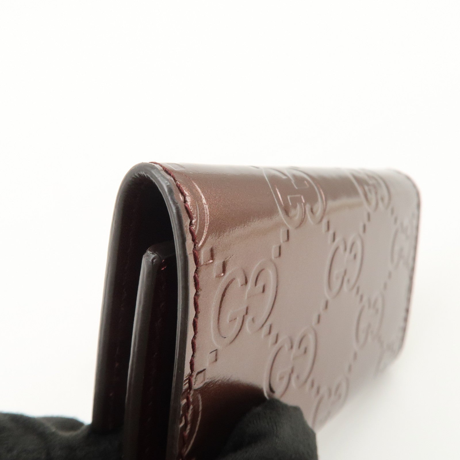 GUCCI Lovely Heart Guccissima Leather 6 Rings Key Case Brown 257217