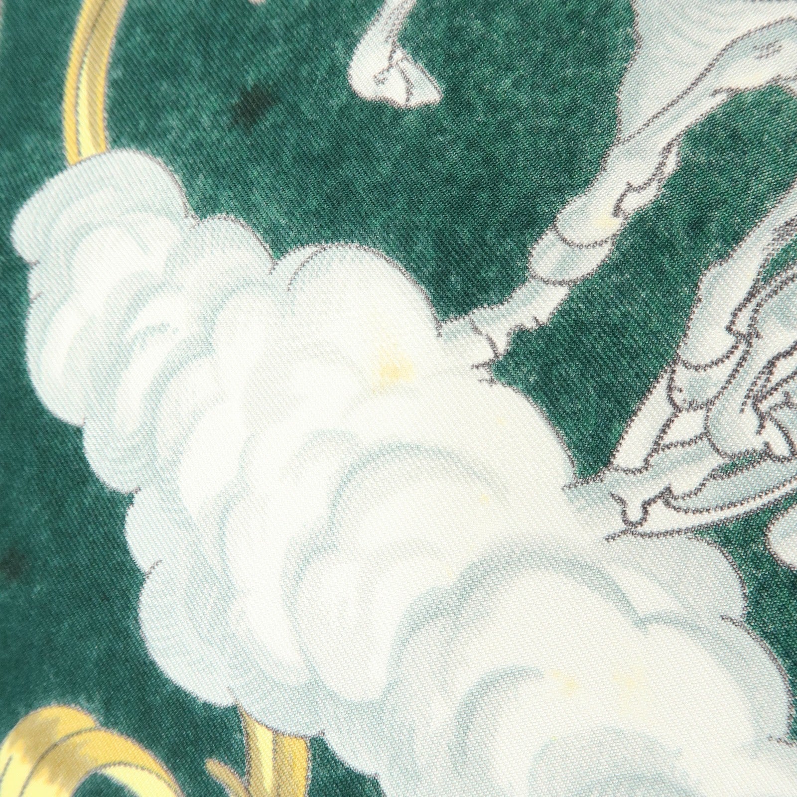 HERMES Carre 90 Silk 100% COSMOS Scarf Green