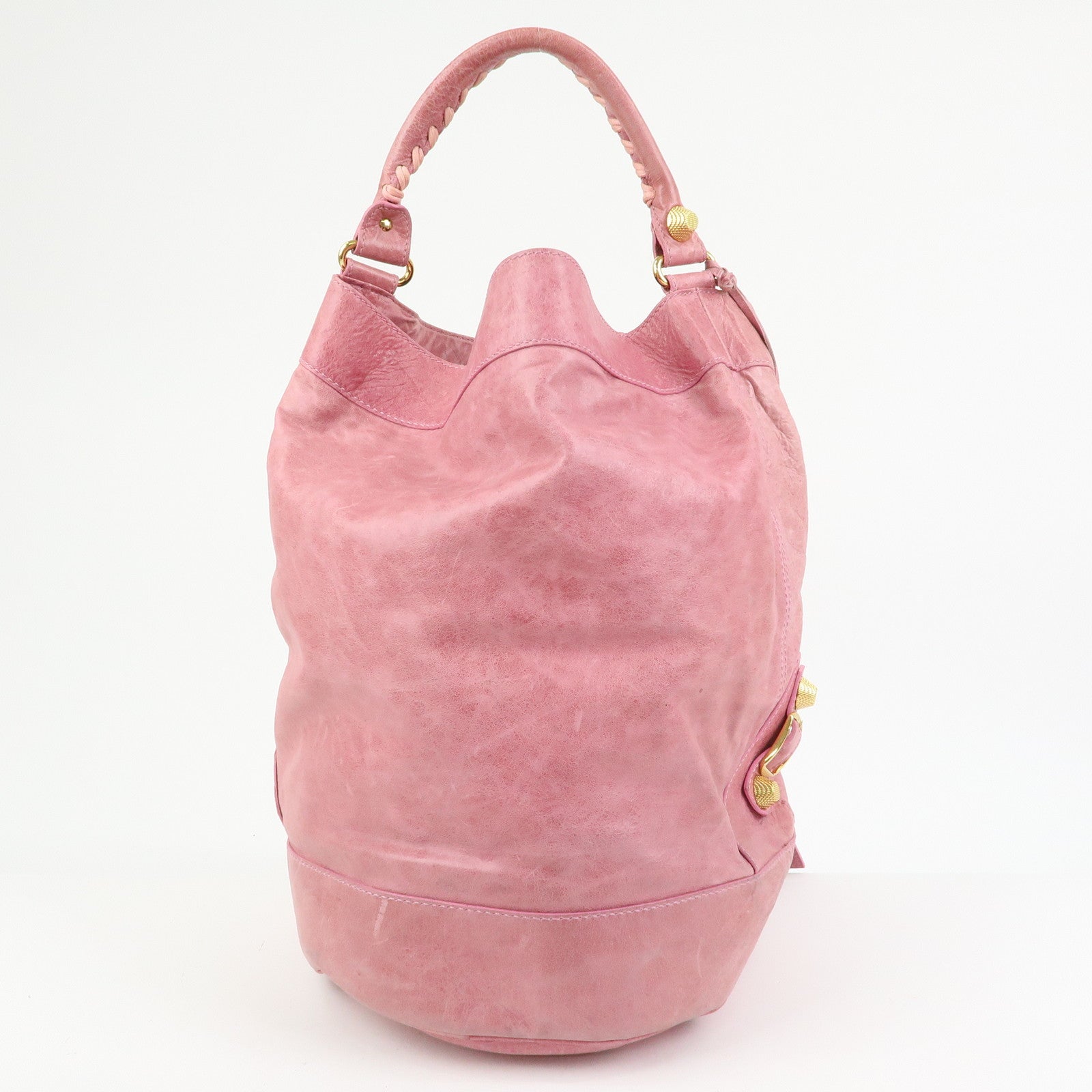 BALENCIAGA Giant 21 Bucket Bag Leather Shoulder Bag Pink 192913 Auth Used F/S