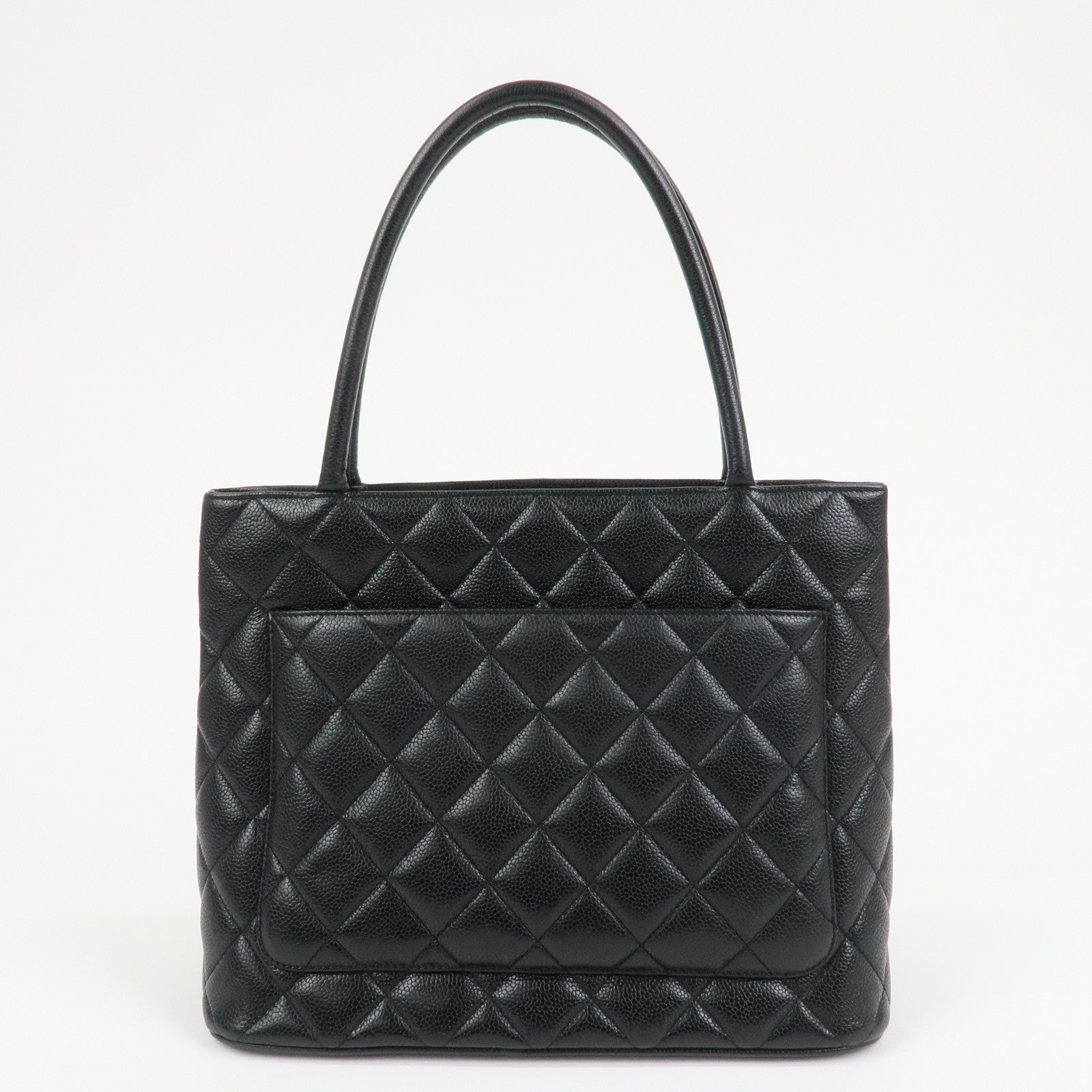 CHANEL Matelasse Caviarskin Medallion Tote Bag Hand Bag A01804