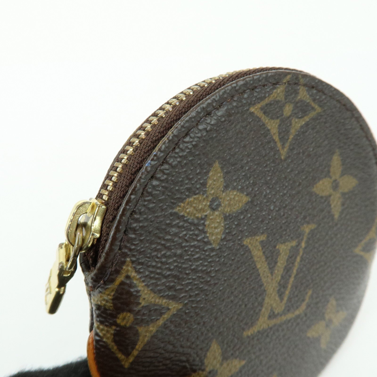 Louis Vuitton Monogram Porte Monnaie Rond Coin Case Brown M61926