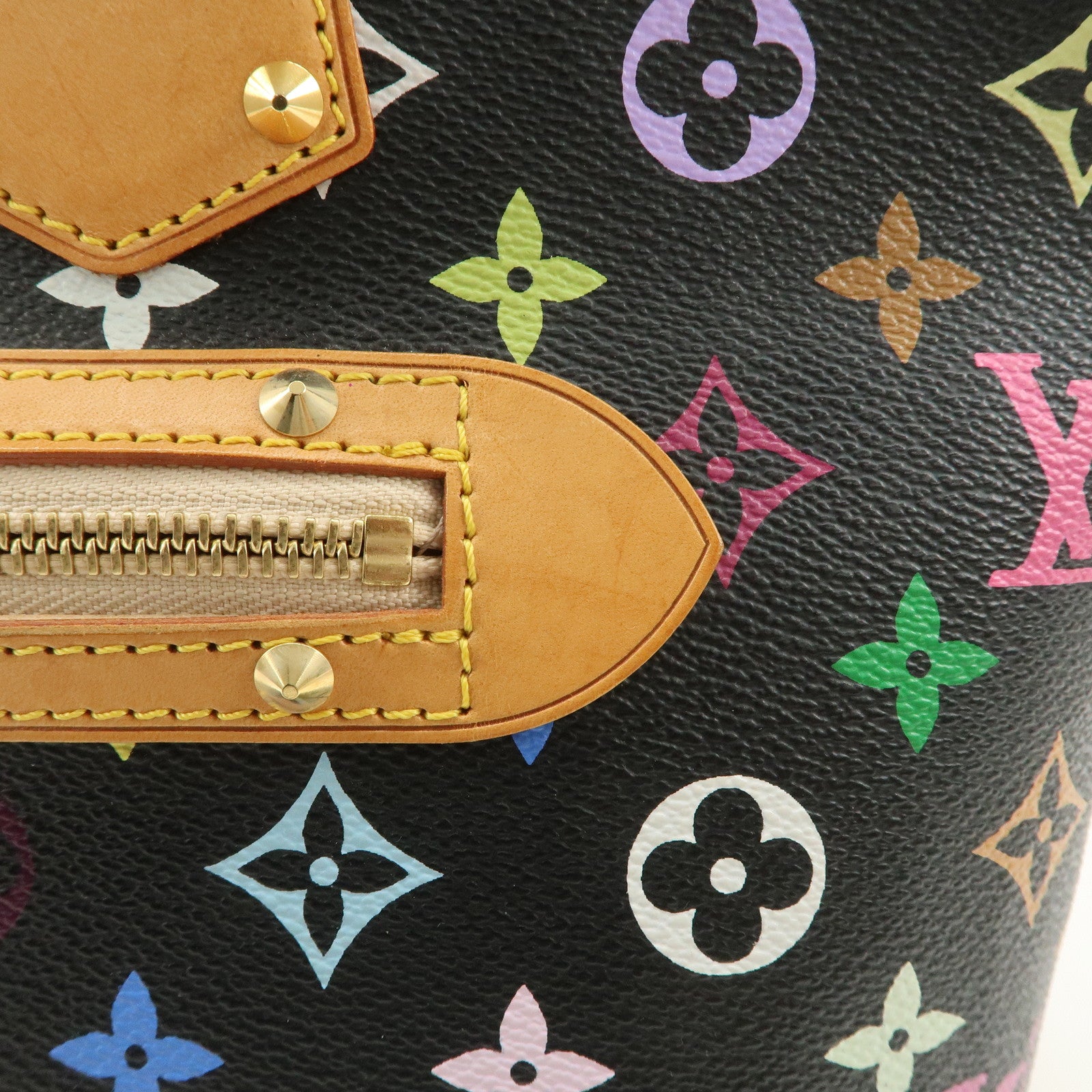 Louis Vuitton Monogram Multicolor Alma Hand Bag Noir M92646