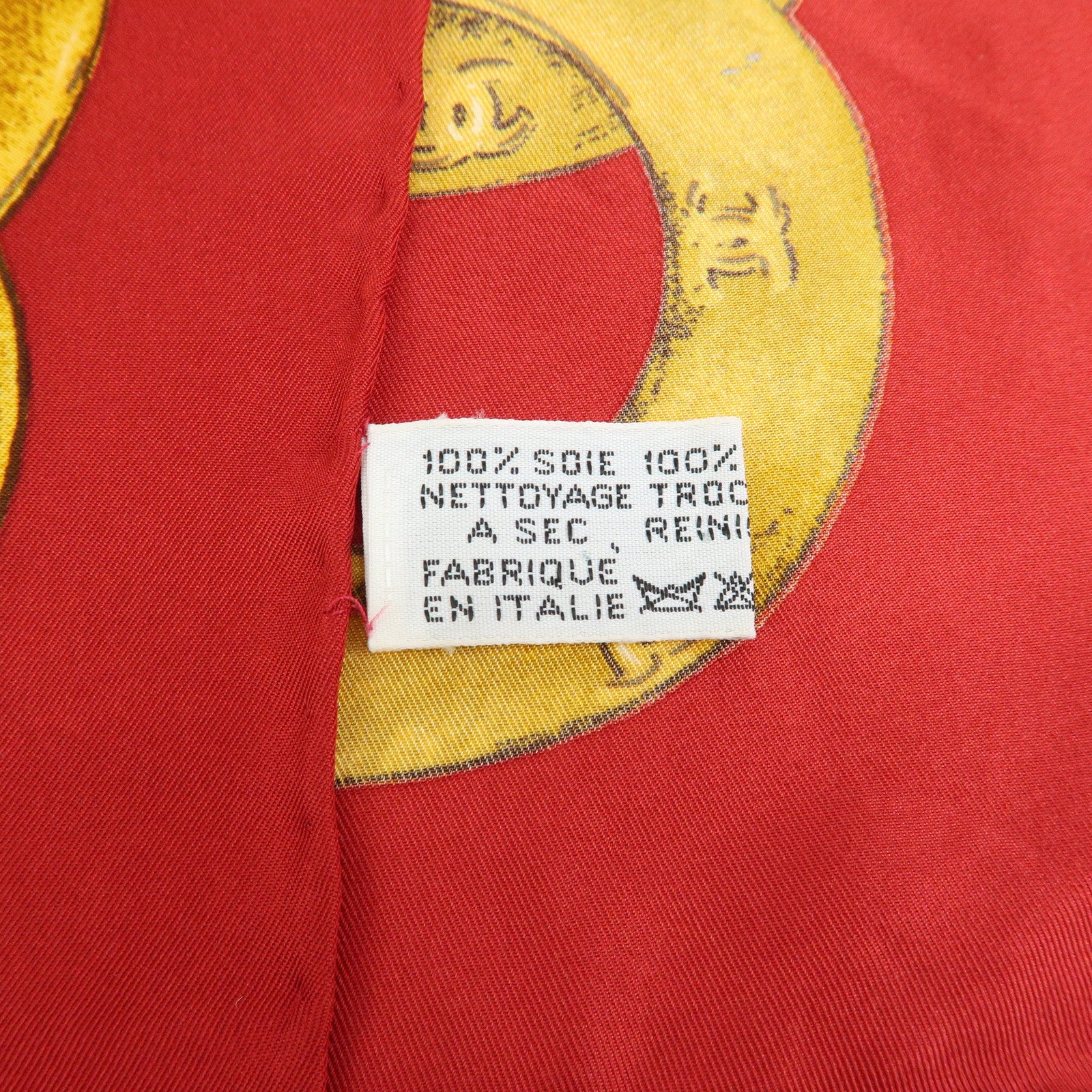CHANEL COCO Mark Silk 100% Scarf Red Gold Multicolor