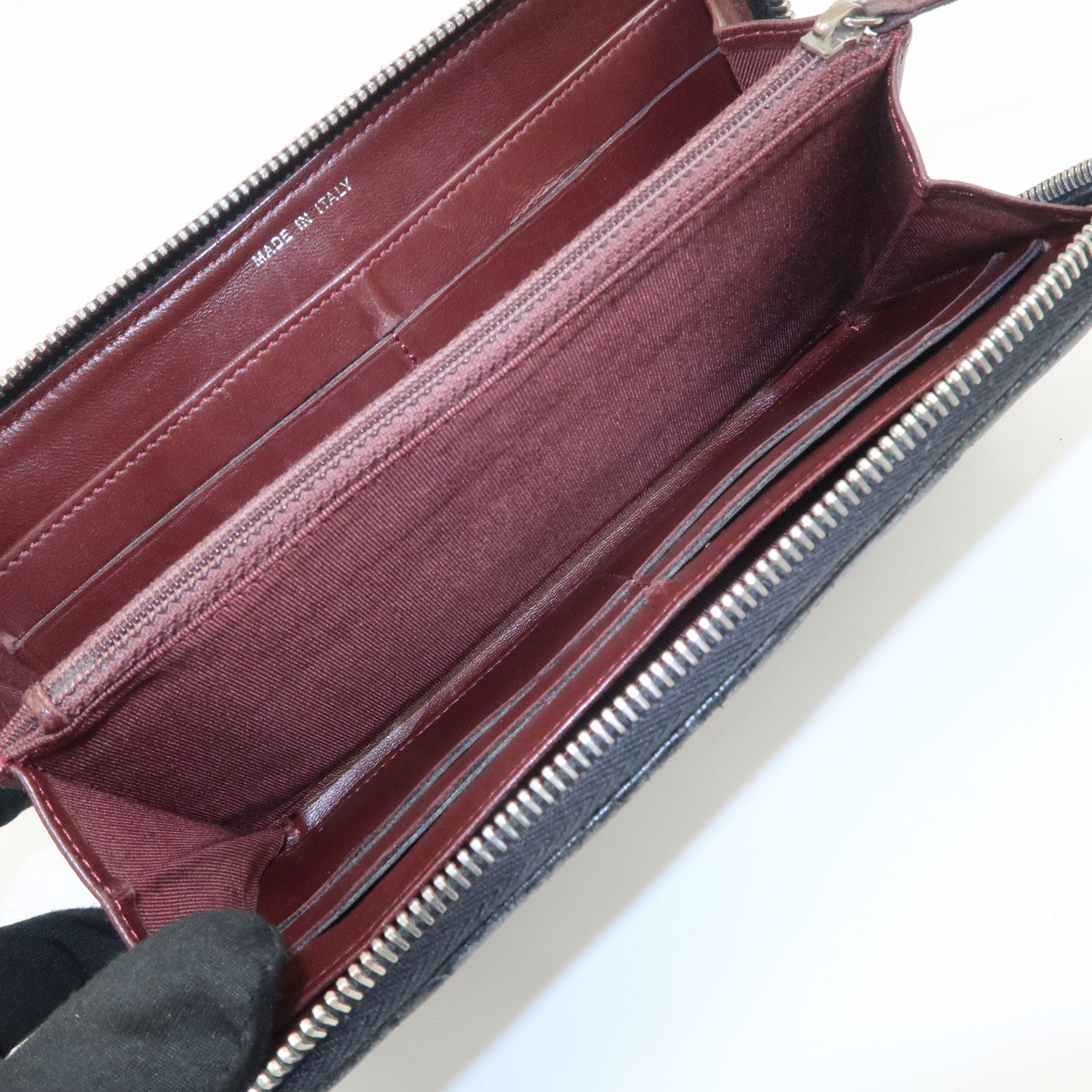 CHANEL Matelasse Lamb Skin Round Zippy Long Wallet Black A50097