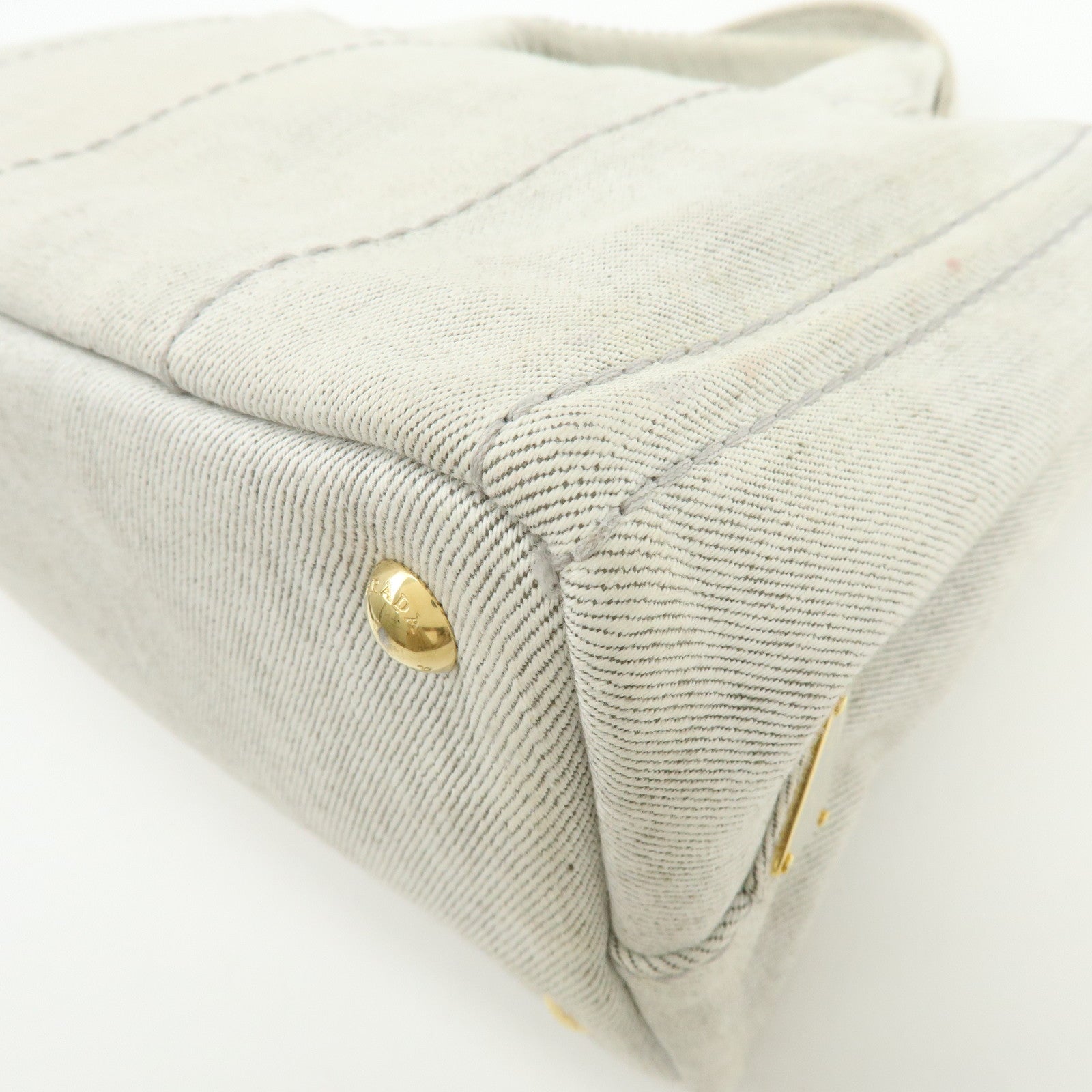 PRADA Canapa Mini Denim 2Way Bag Hand Shoulder Bag Gray 1BG439