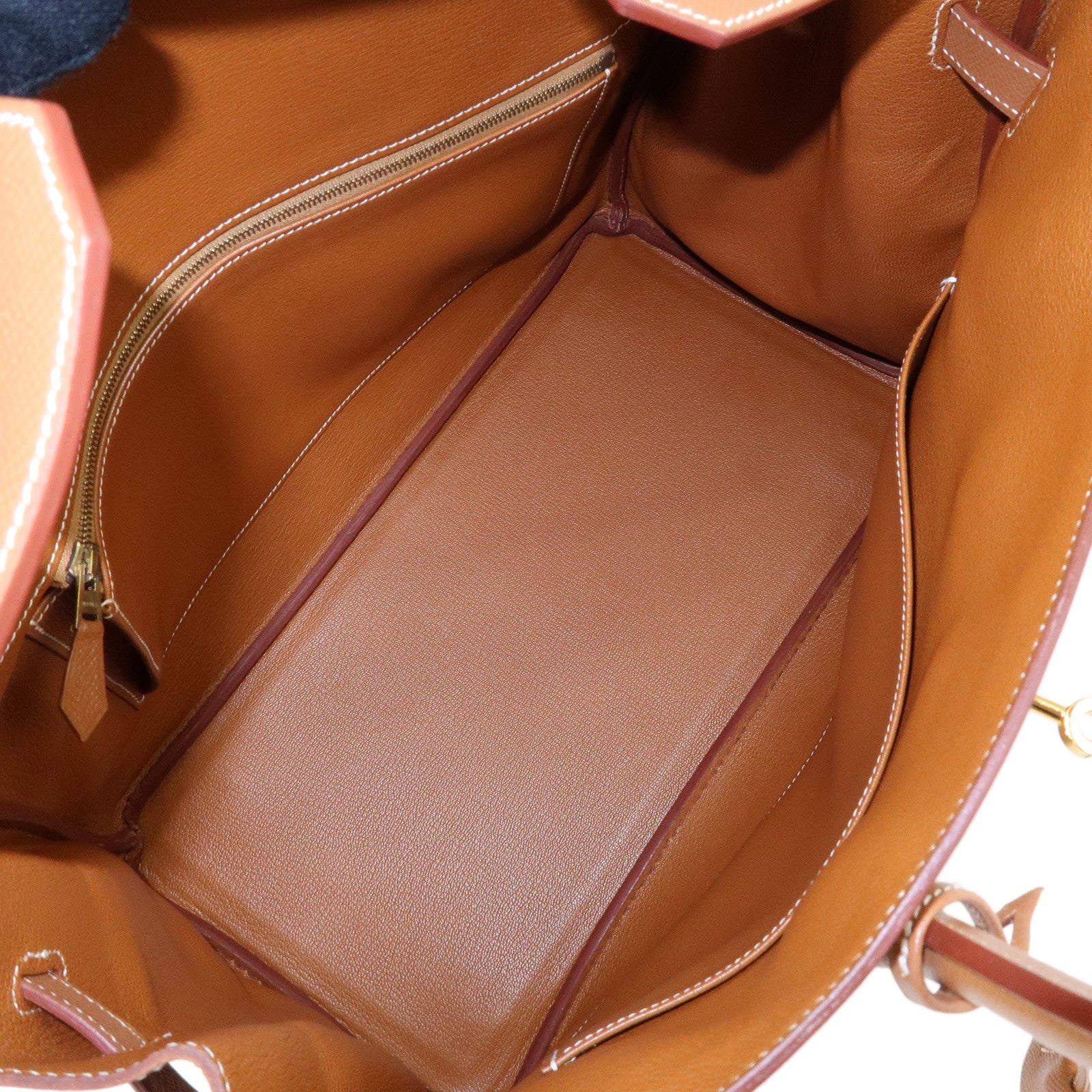 HERMES Birkin 35 Chevre Hand Bag □D Stamped Gold