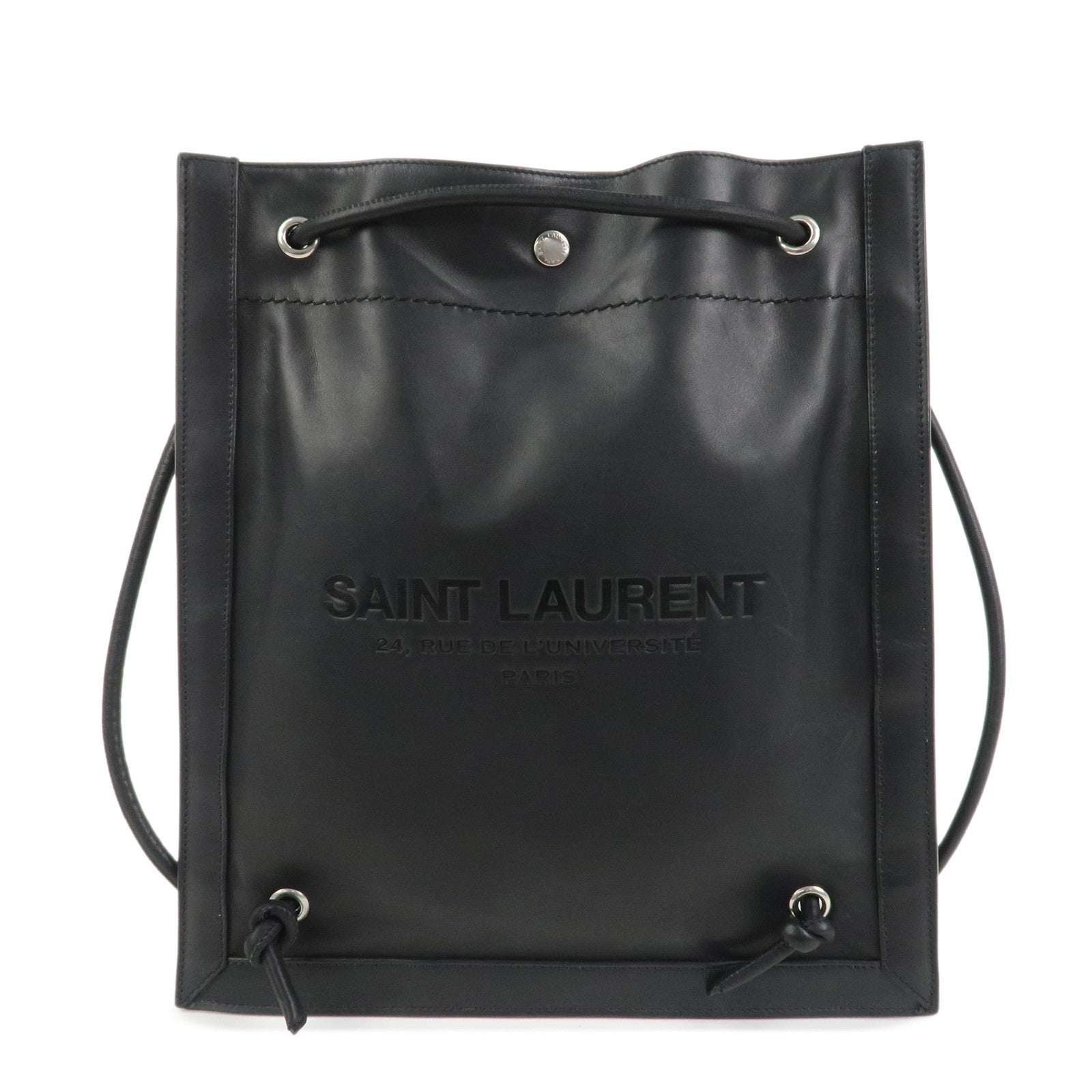 SAINT LAURENT PARIS Leather Backpack Black 710272
