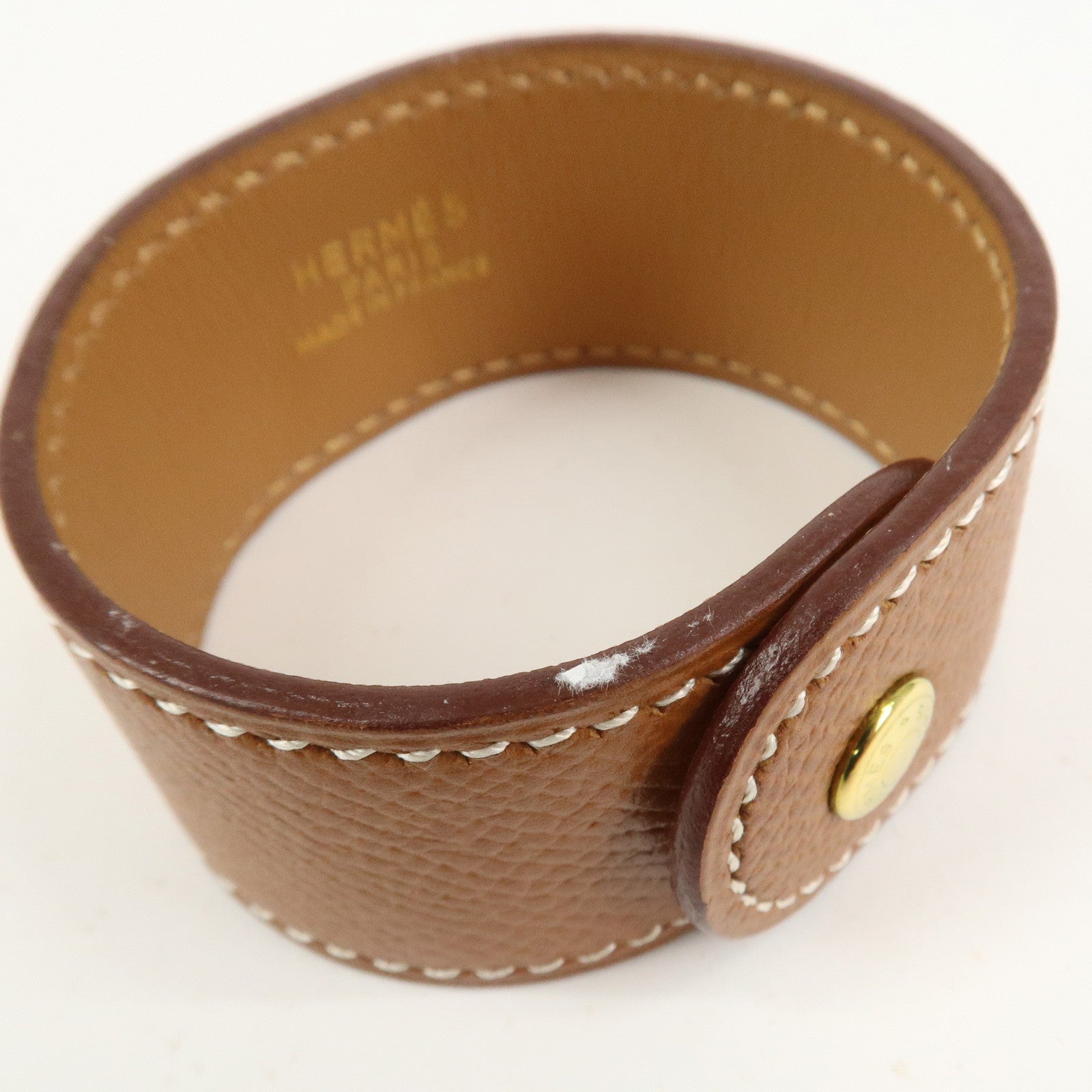 HERMES Medor Leather Bracelet Brown