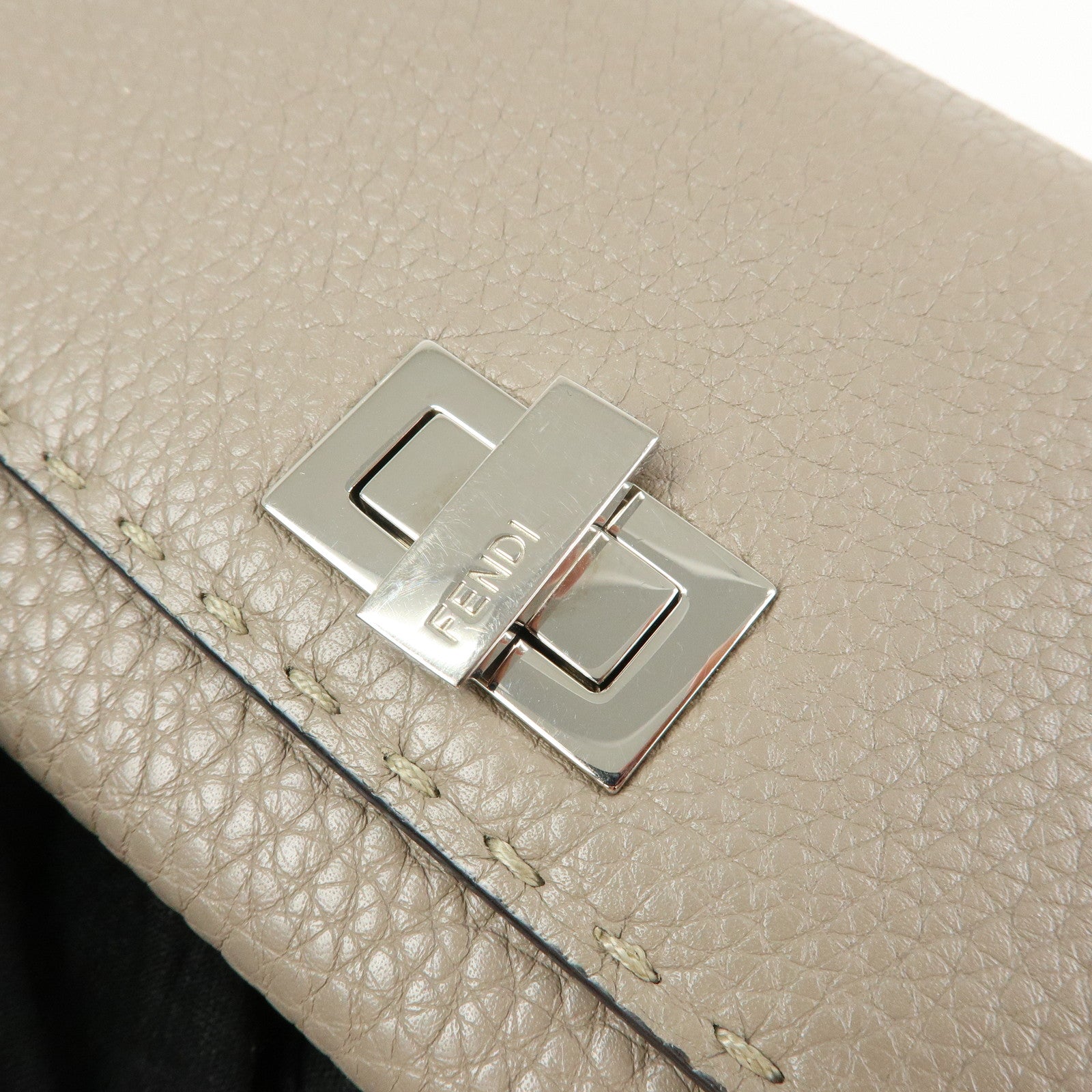 FENDI Seleria Peekaboo Leather Continental Wallet Grey 8M0308
