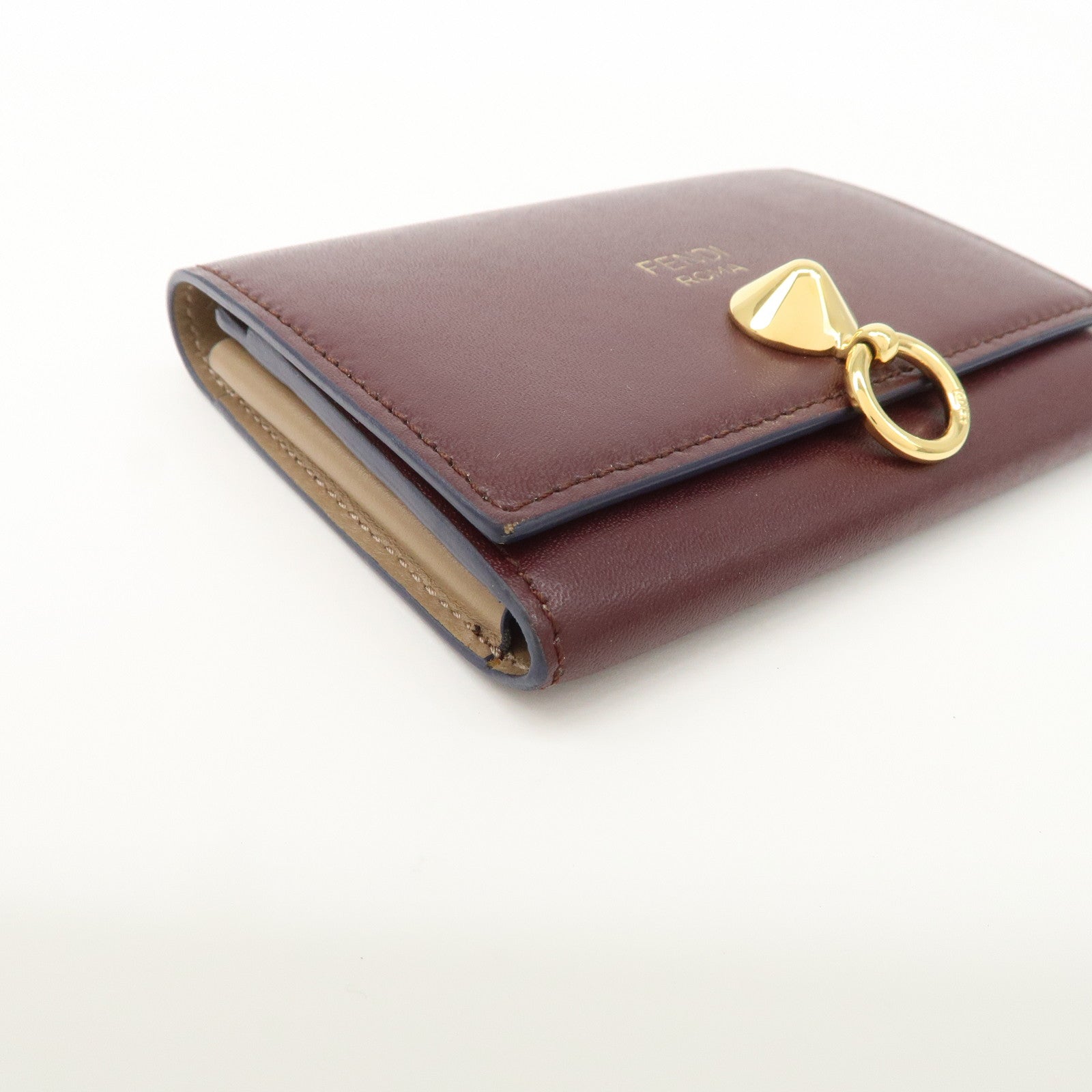 FENDI By The Way Leather Card Case Bordeaux 3M0217