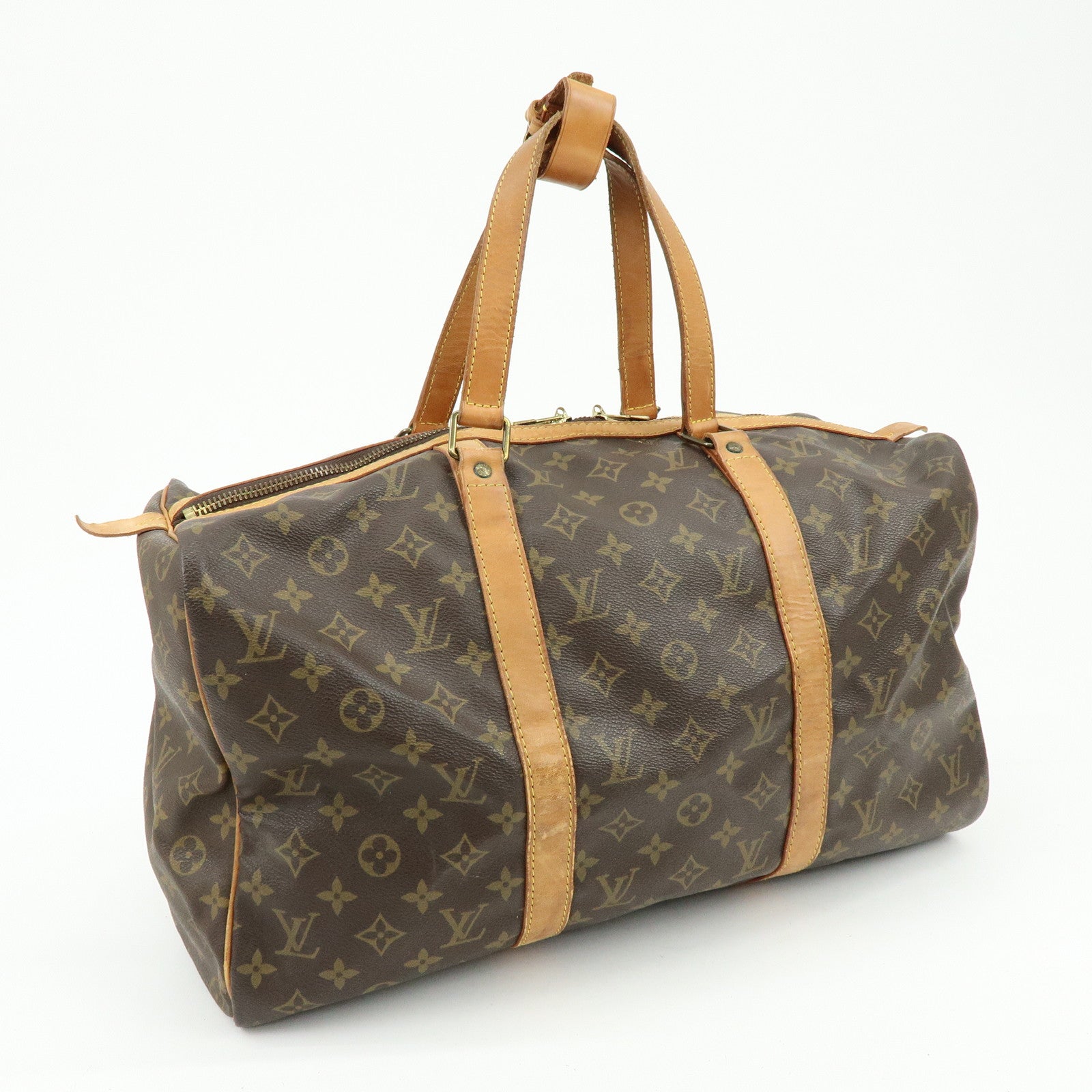 Louis Vuitton Monogram Sac Souple 45 Boston Bag Brown M41624