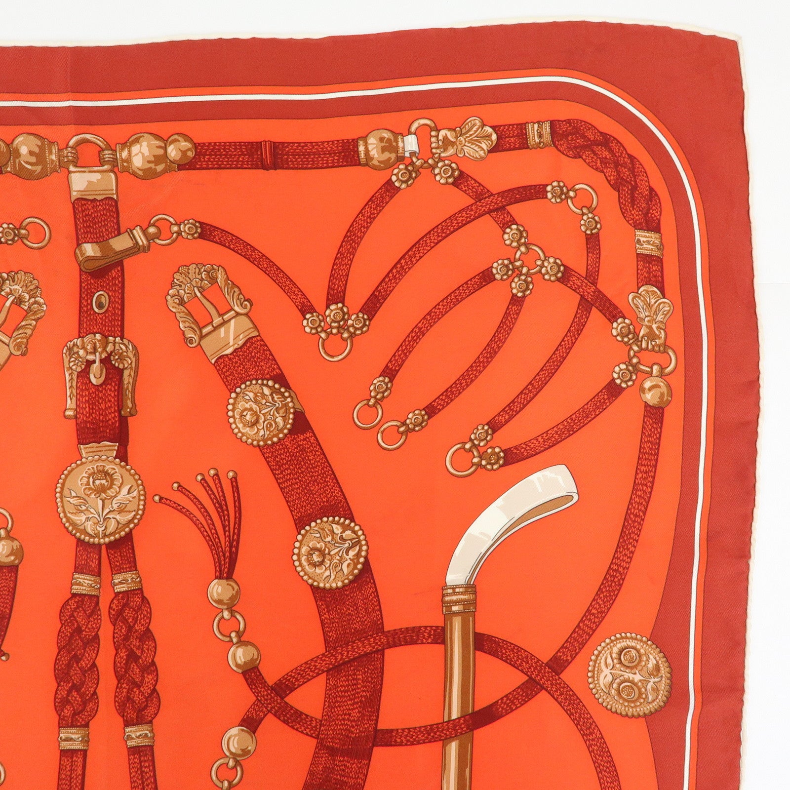 HERMES Carre 45 Carre 70 Set of 2 Silk Scarf CHANTILLY GAUCHO PAR