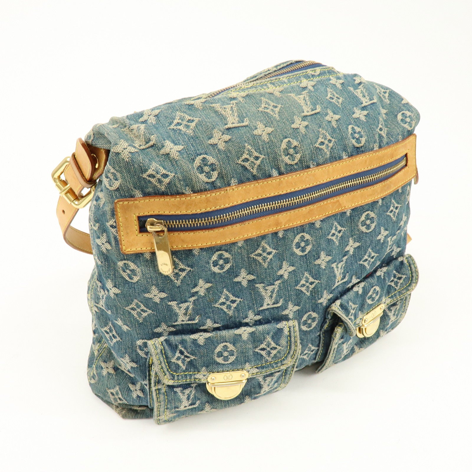 Louis Vuitton Monogram Denim Baggy GM Shoulder Bag Blue M95048