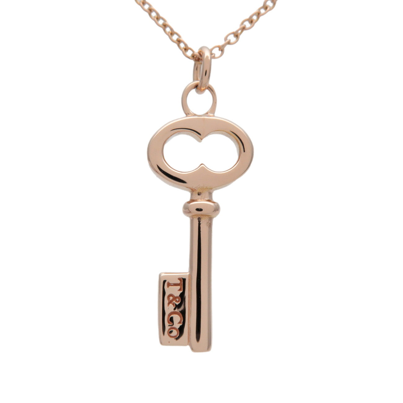 Tiffany & Co Heart Key Necklace 750PG K18PG Rose Gold