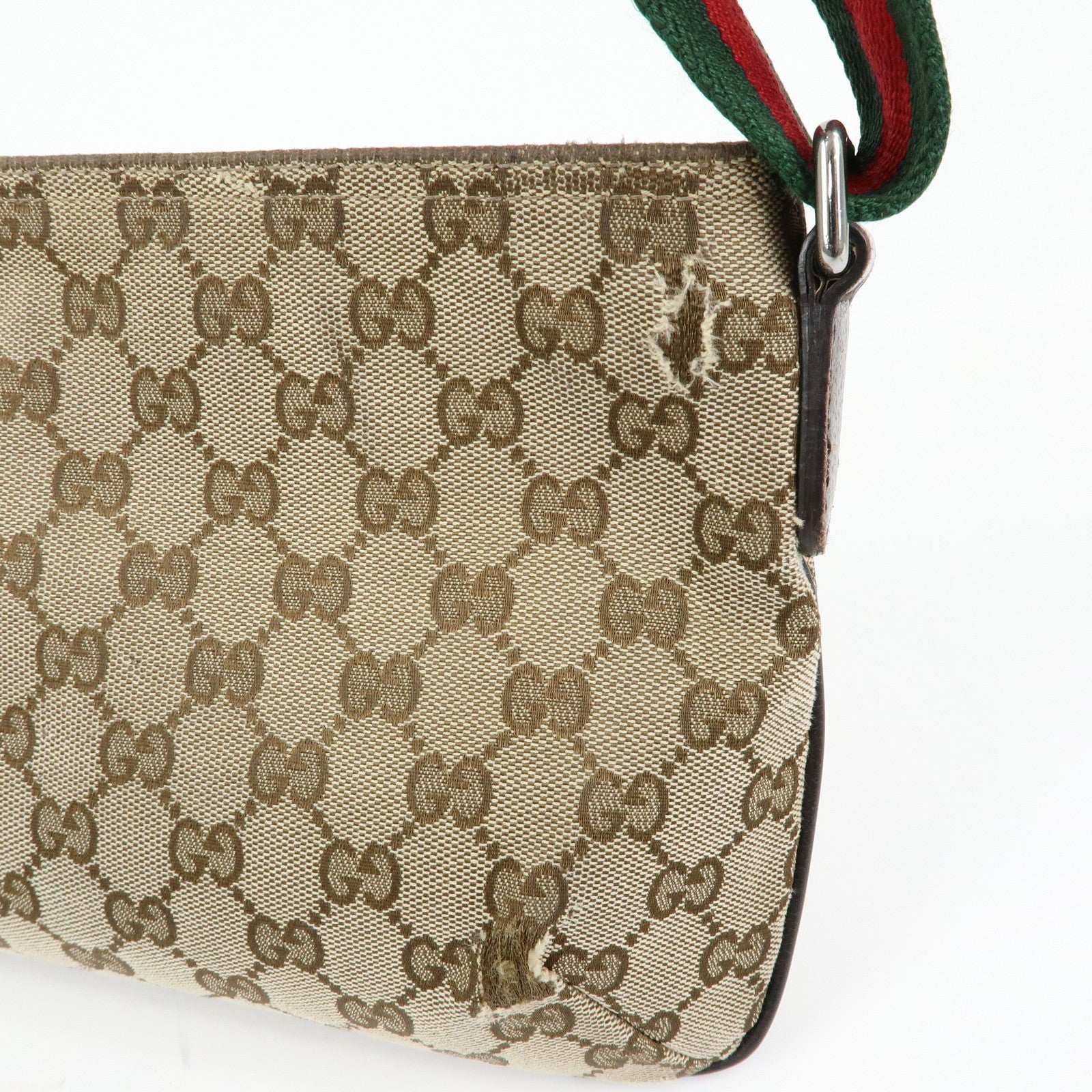 GUCCI Sherry GG Canvas Leather Shoulder Crossbody Bag Beige 189749