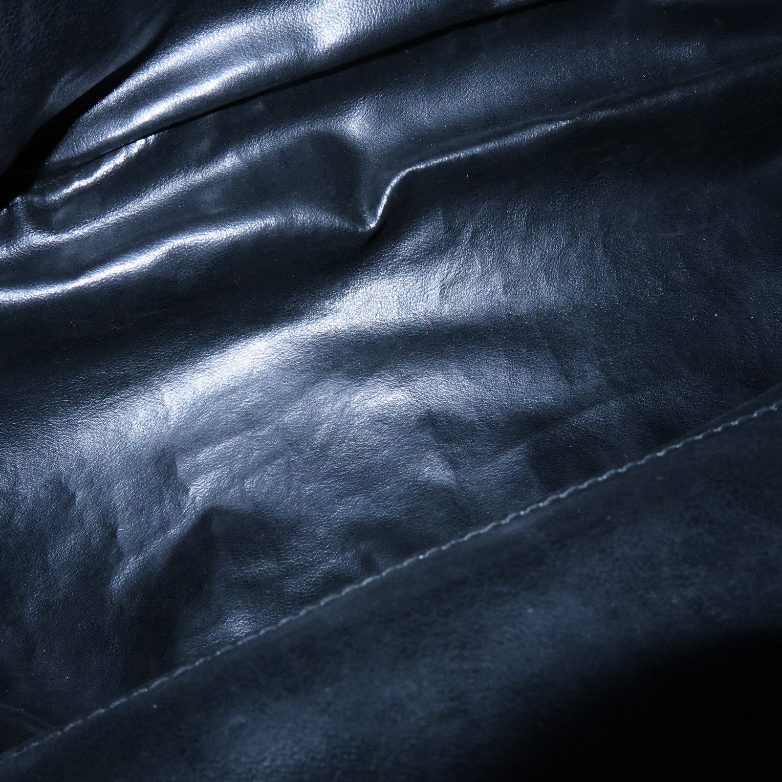 CELINE Leather Tote Bag Chain Shoulder Bag Black