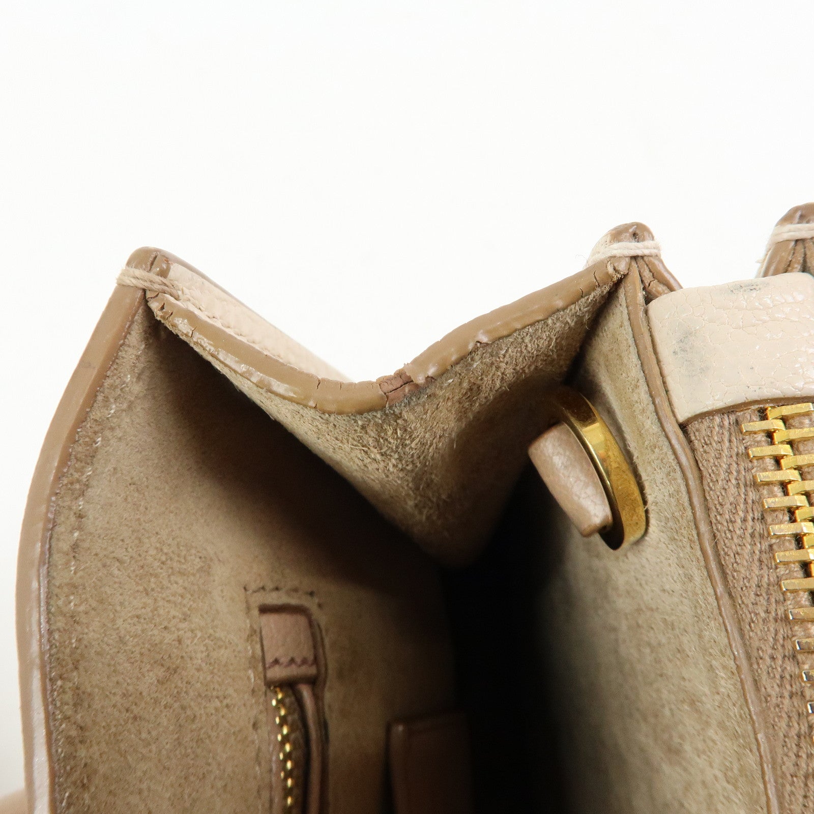 MIU MIU Madras Leather 2Way Bag Hand Bag Shoulder Bag Beige