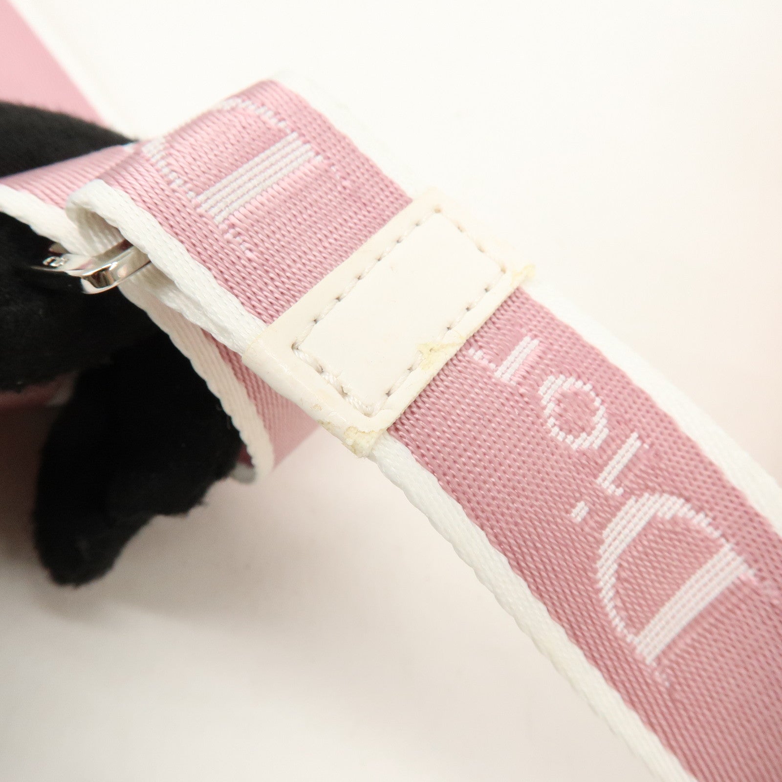 Christian Dior Trotter Canvas Rhinestone Leather Shoulder Bag Pink