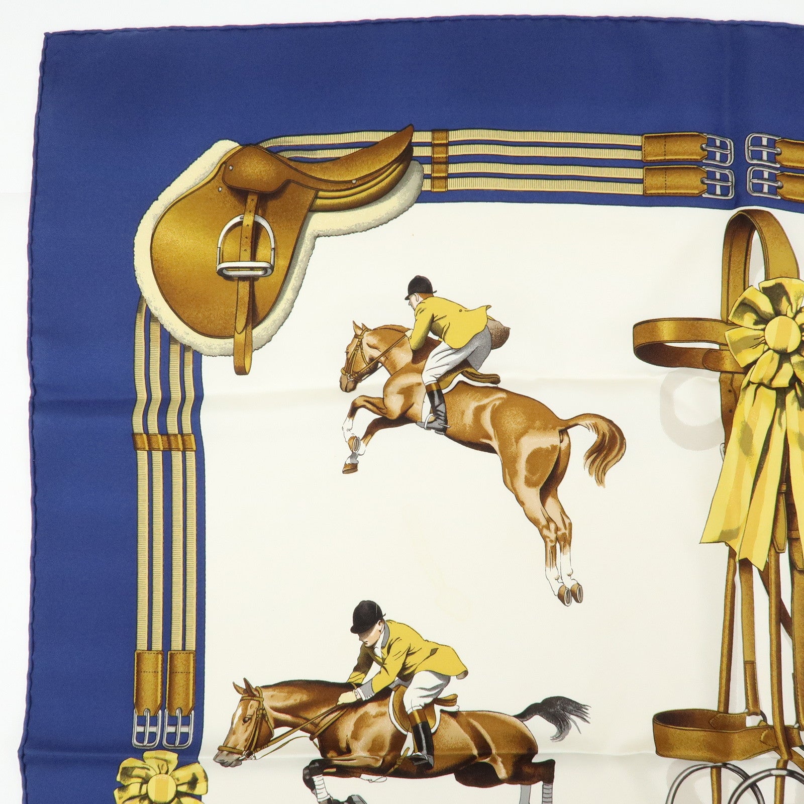 HERMES Carre 90 Set of 2 Silk 100% Scarf BRIDES DE GALA JUMPING
