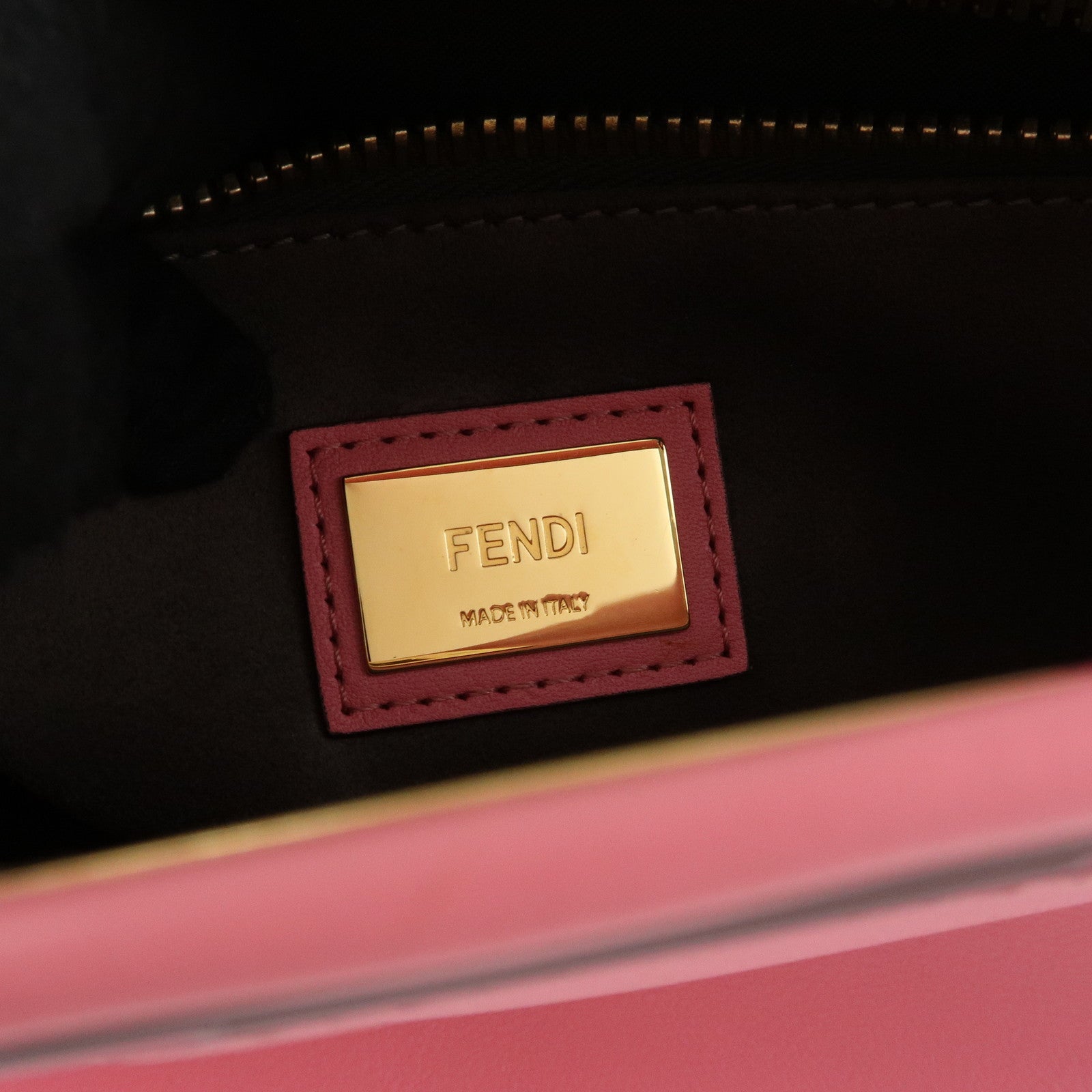 FENDI Peekaboo Leather 2Way Bag Hand Bag Shoulder Bag Pink 8BN290