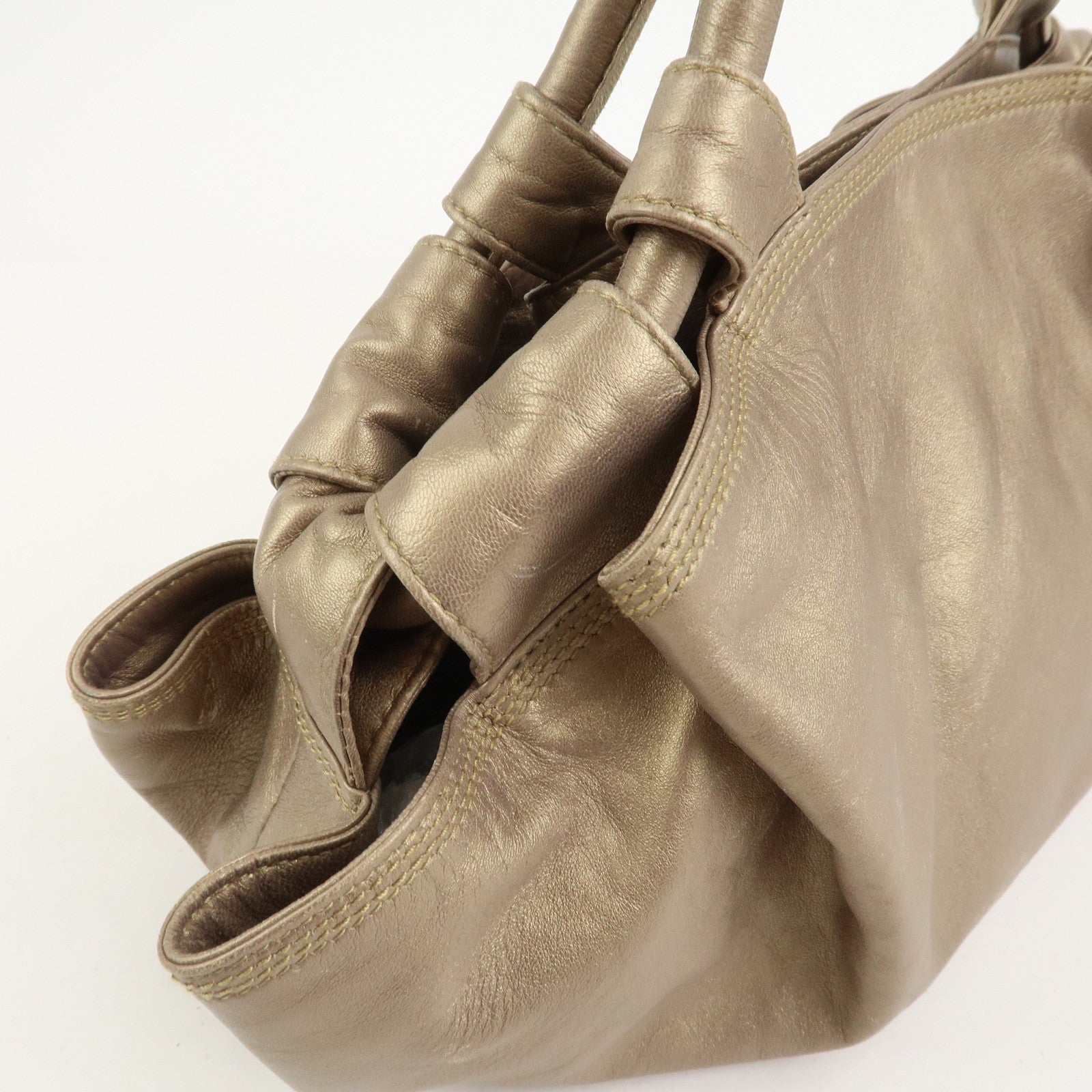 LOEWE Anagram Logo Nappa Aire Nappa Leather Hand Bag Gold