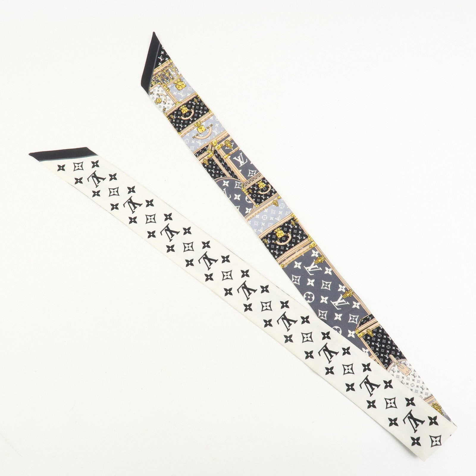 Louis Vuitton Bandeau BB Let's Go Silk 100% Scarf Black M76442