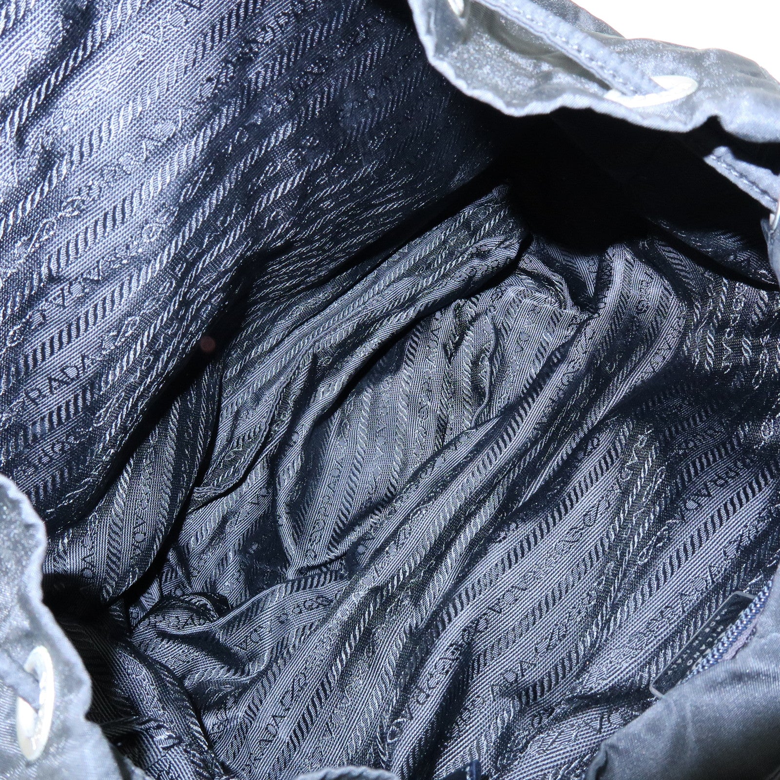 PRADA Triangle Logo Nylon Leather Backpack Rucksuck Black