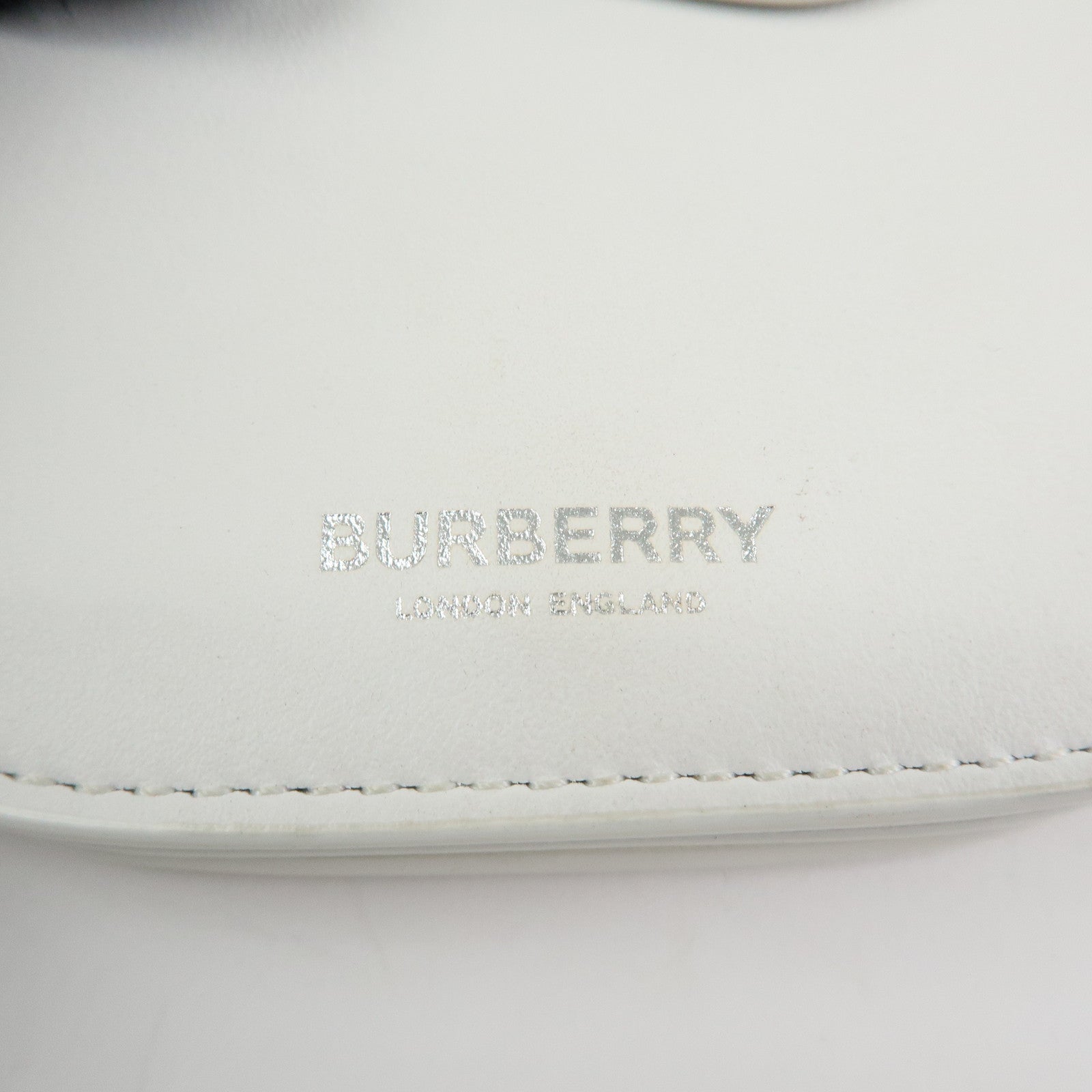BURBERRY Leather Shoulder Bag Crossbody Bag White