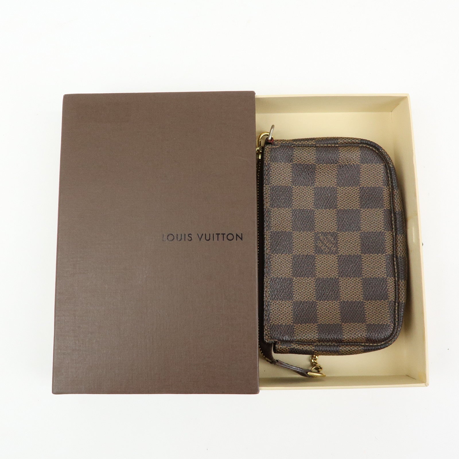 Louis Vuitton Damier Mini Pochette Accessoires Pouch Ebene N58009