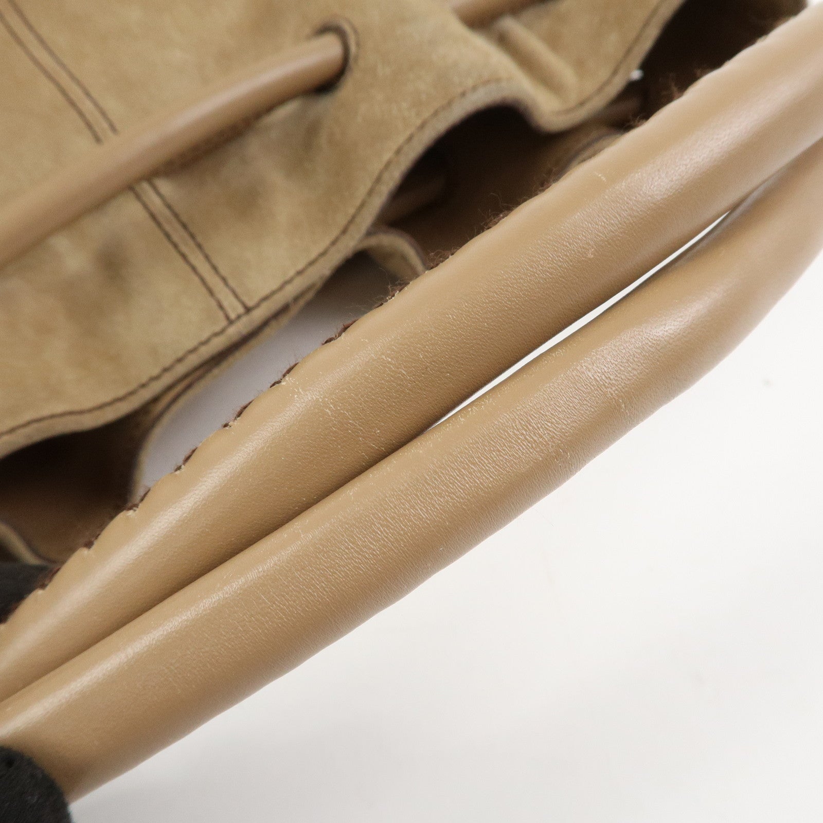 Ferragamo Suede Shoulder Bag Hand Bag Beige