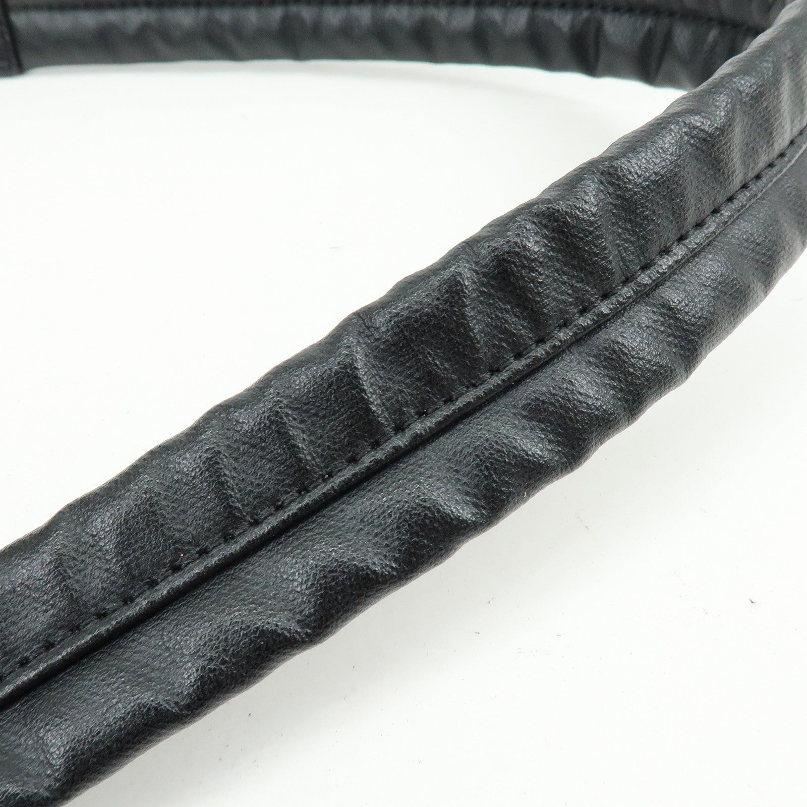 CHANEL Paris Biarritz PVC Coated Canvas Leather Shoulder Bag Black