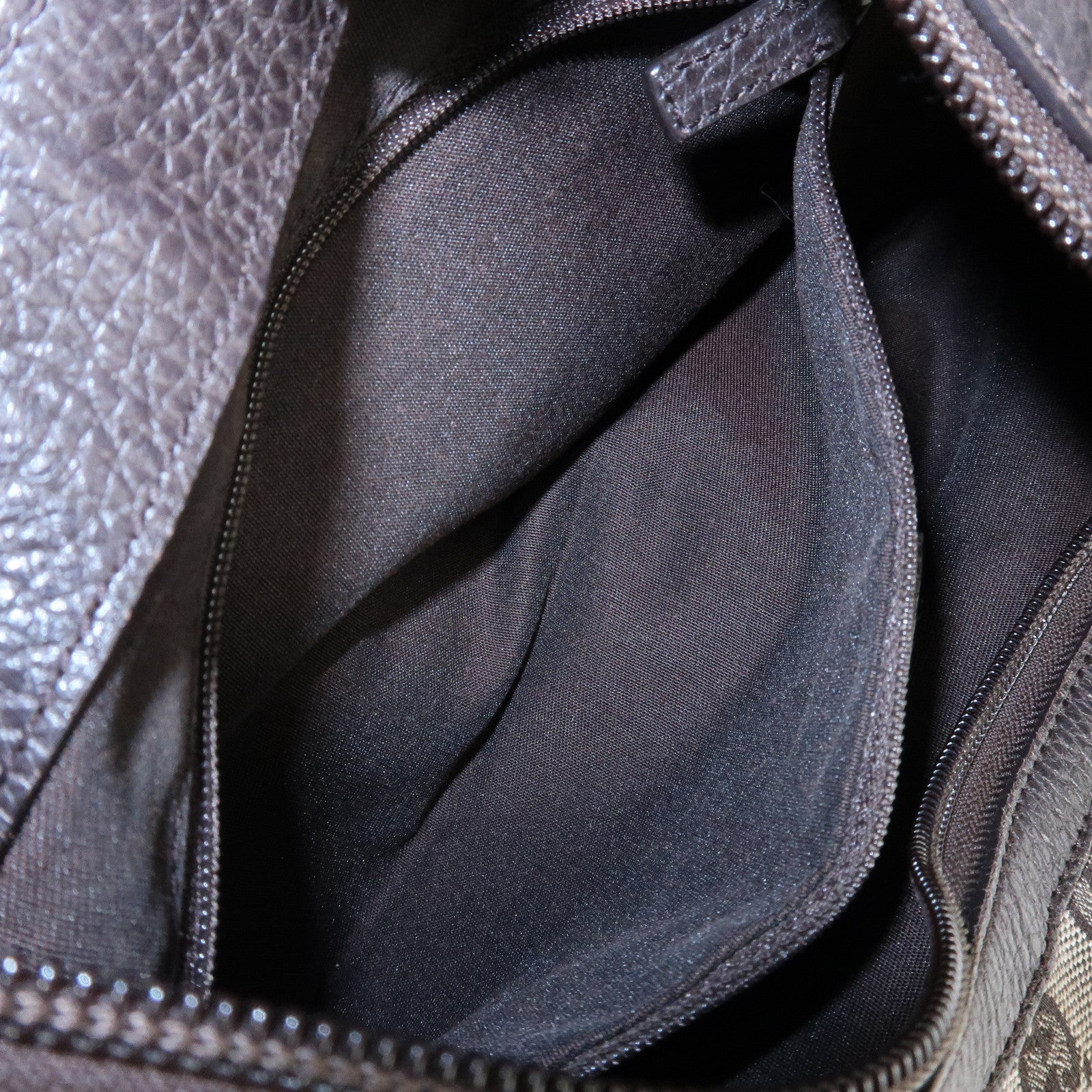 GUCCI GG Canvas Leather Shoulder Bag Hand Bag Brown 257297 Used