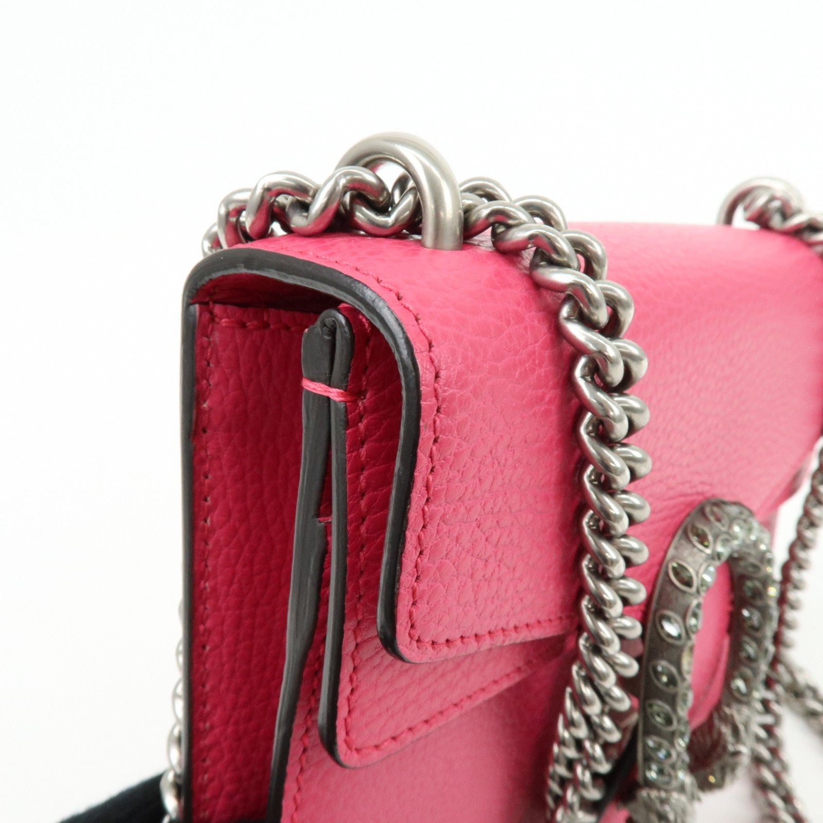 GUCCI Dionysus Leather Small Chain  Shoulder Bag Hot Pink 421970