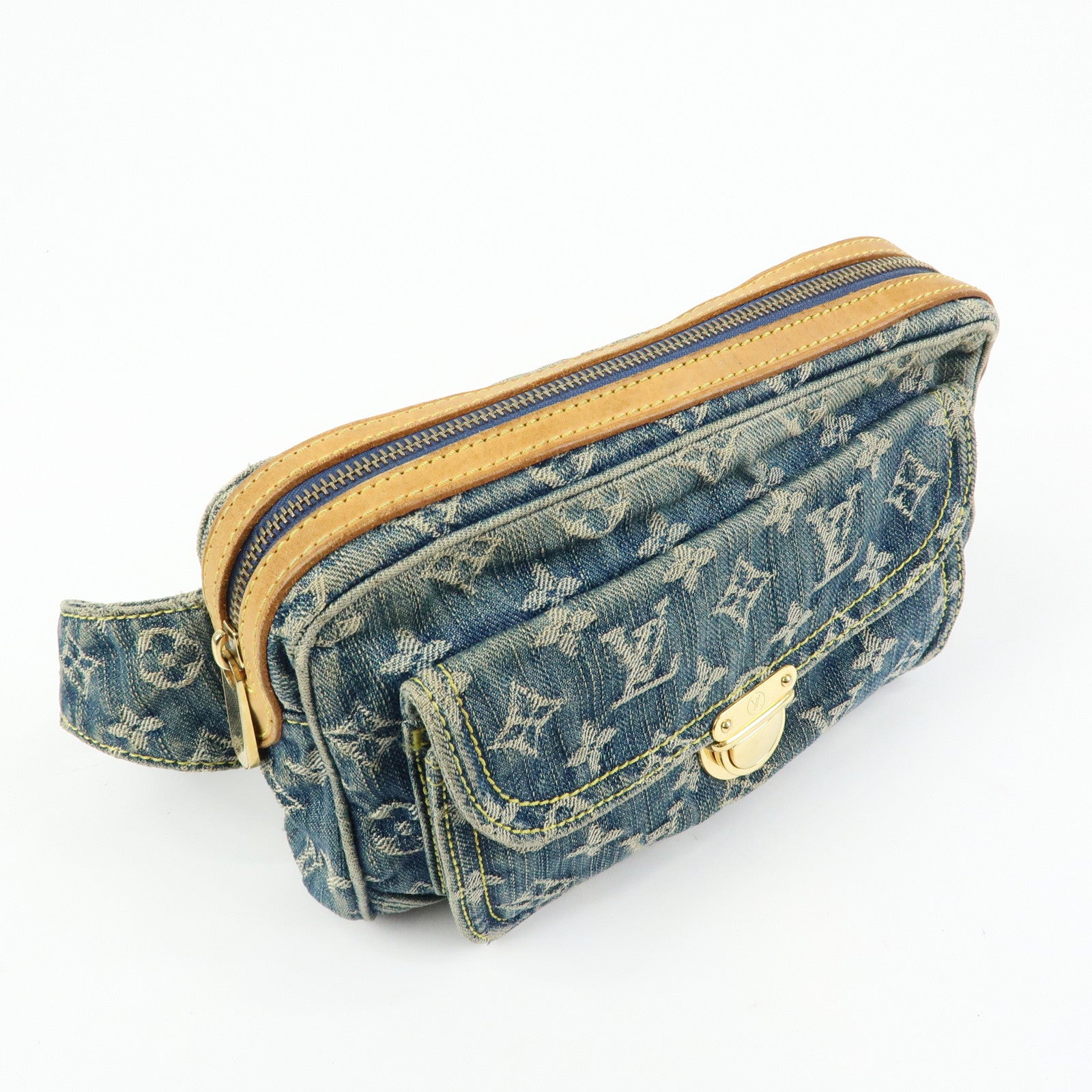 Louis Vuitton Monogram Denim Bum Bag Waist Bag Blue M95347