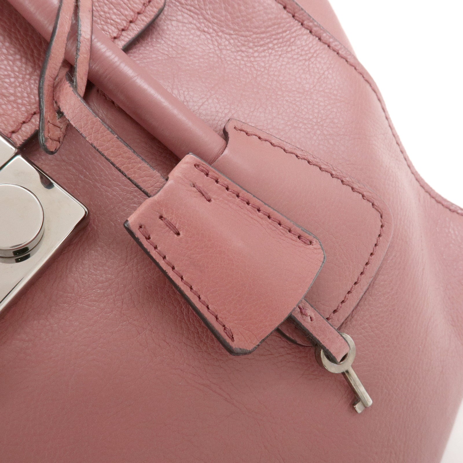 PRADA Logo Leather 2Way Bag Hand Bag Shoulder Bag Pink BN2665