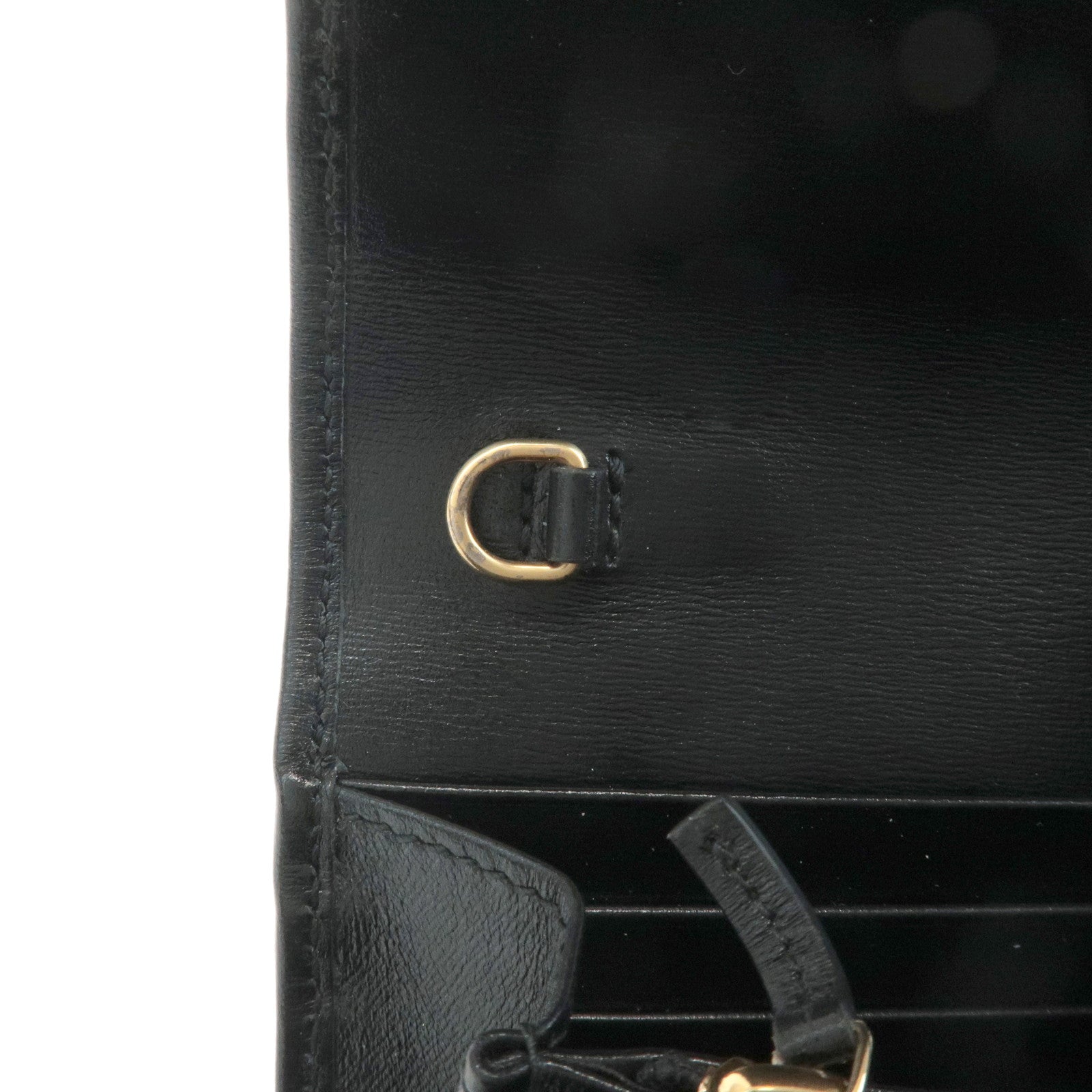 GUCCI Jackie 1961 Leather Chain Wallet WOC Black 652681.0416 Used