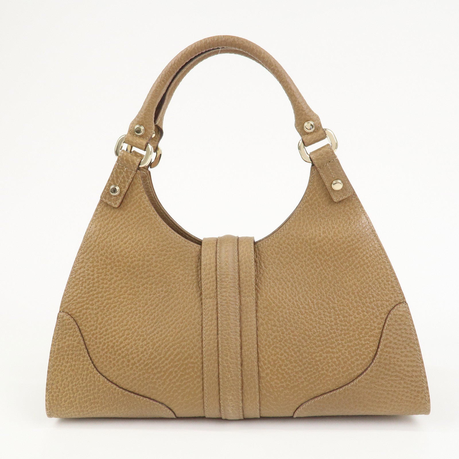 GUCCI Leather Shoulder Bag Hand Bag Brown 130995