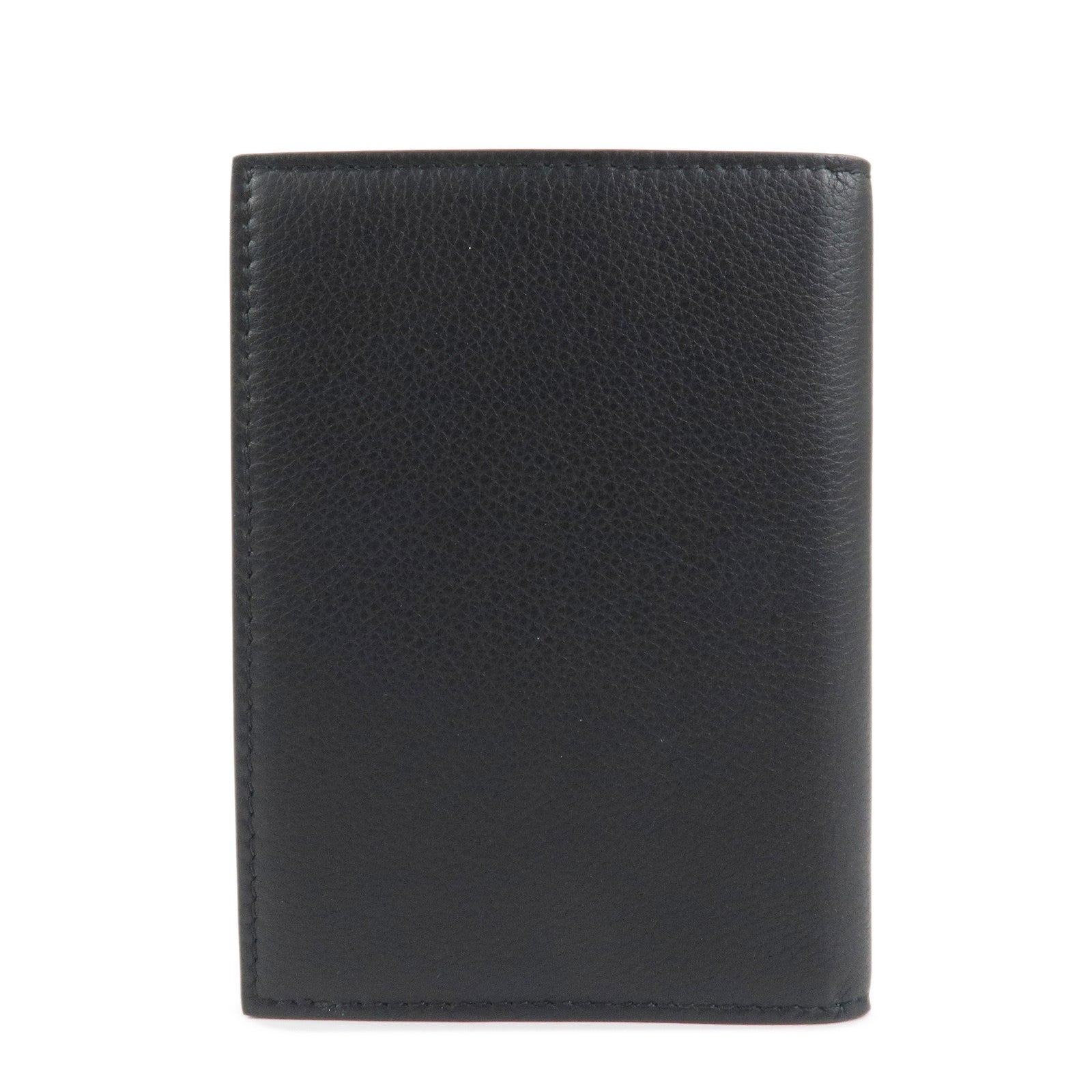 Tiffany & Co. Logo Leather Passport Case Black Tiffany Blue