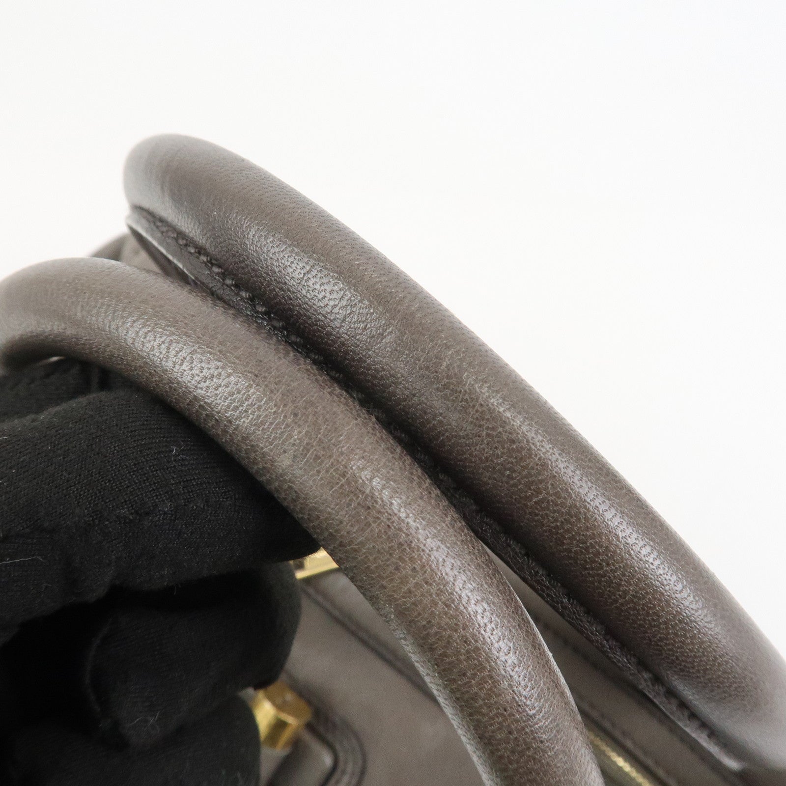 SAINT LAURENT PARIS Muse Leather Shoulder Bag Hand Bag Gray 168269