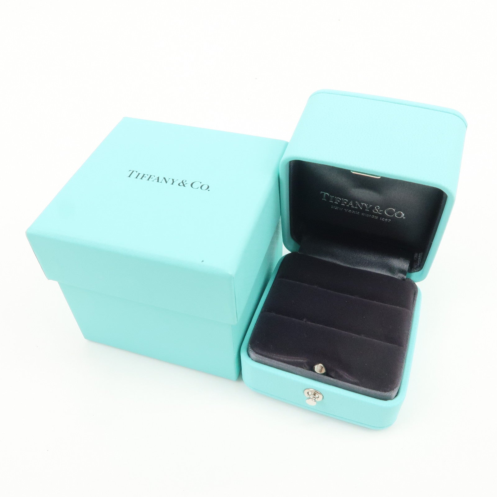 Tiffany & Co Set of 2 Jewelry Boxes for Pair Ring Tiffany Blue