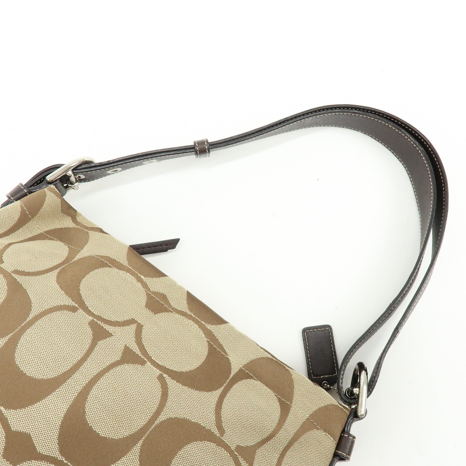 COACH Set of 2 Signature Poppy Canvas Patent Leather Shoulder Bag