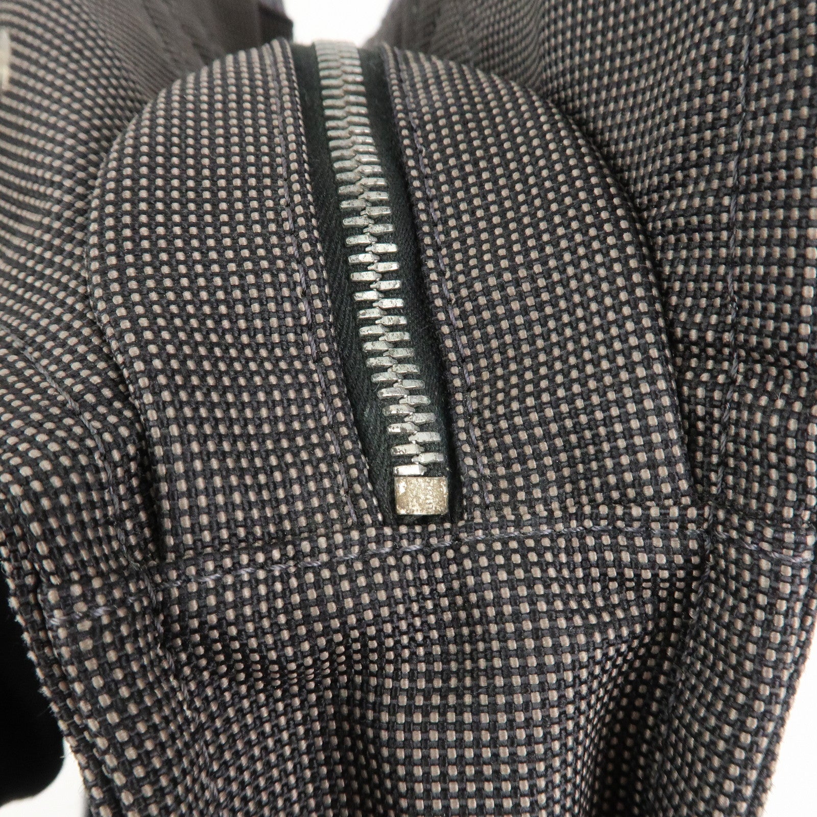 HERMES Herline PM Nylon Canvas Tote Bag Hand Bag Black