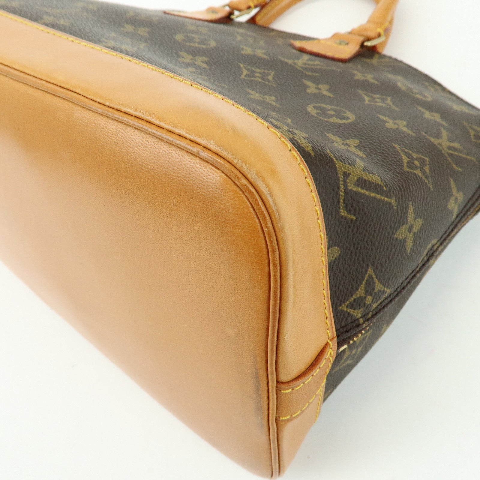 Louis Vuitton Monogram Alma PM Canvas Leather Hand Bag Brown M51130